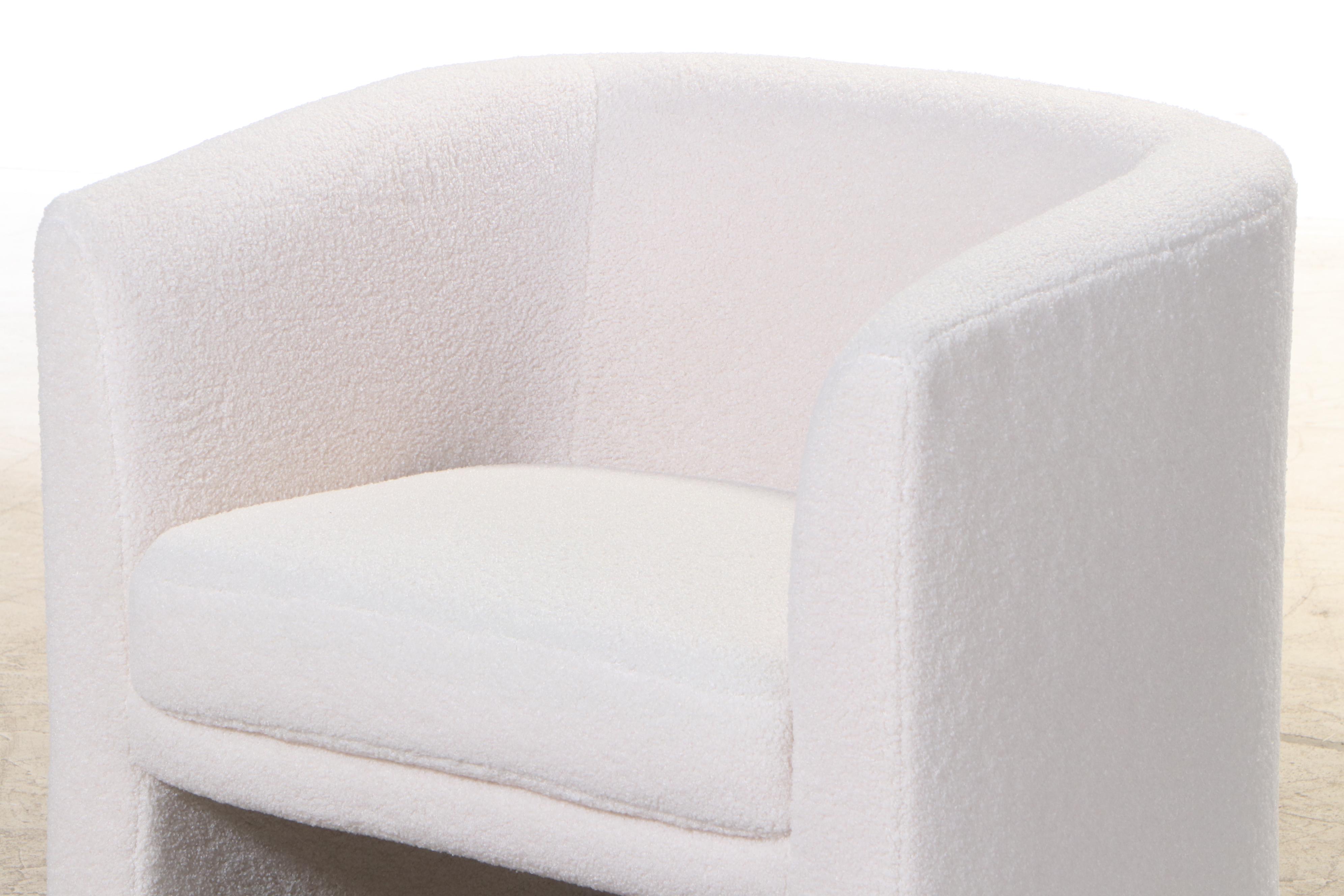 Studio McGee Threshold "Vernon" Upholstered Barrel Accent Chair in Cream Sherpa