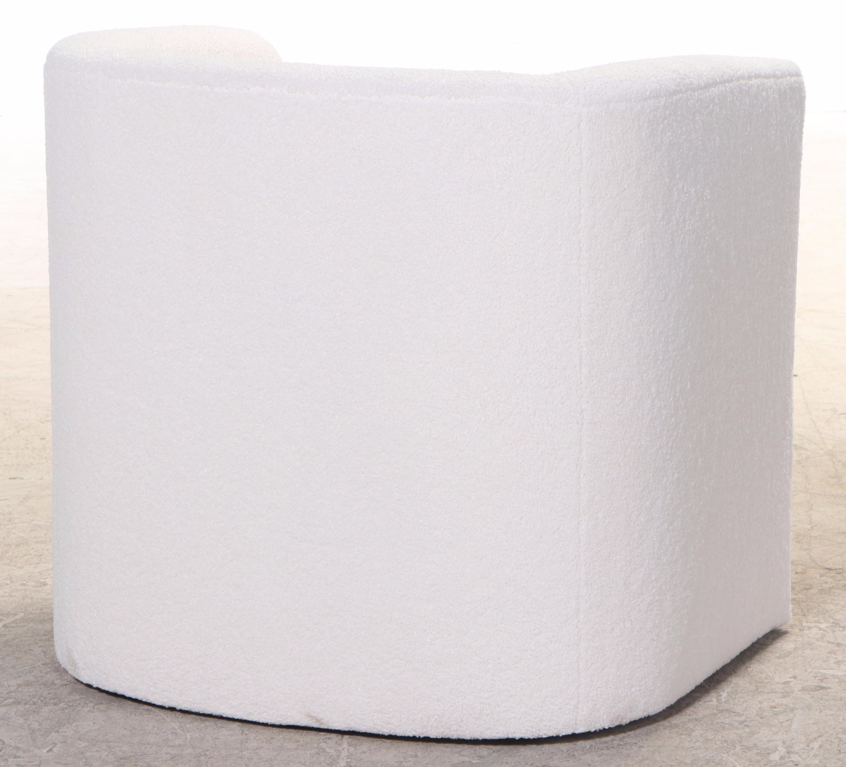 Studio McGee Threshold "Vernon" Upholstered Barrel Accent Chair in Cream Sherpa