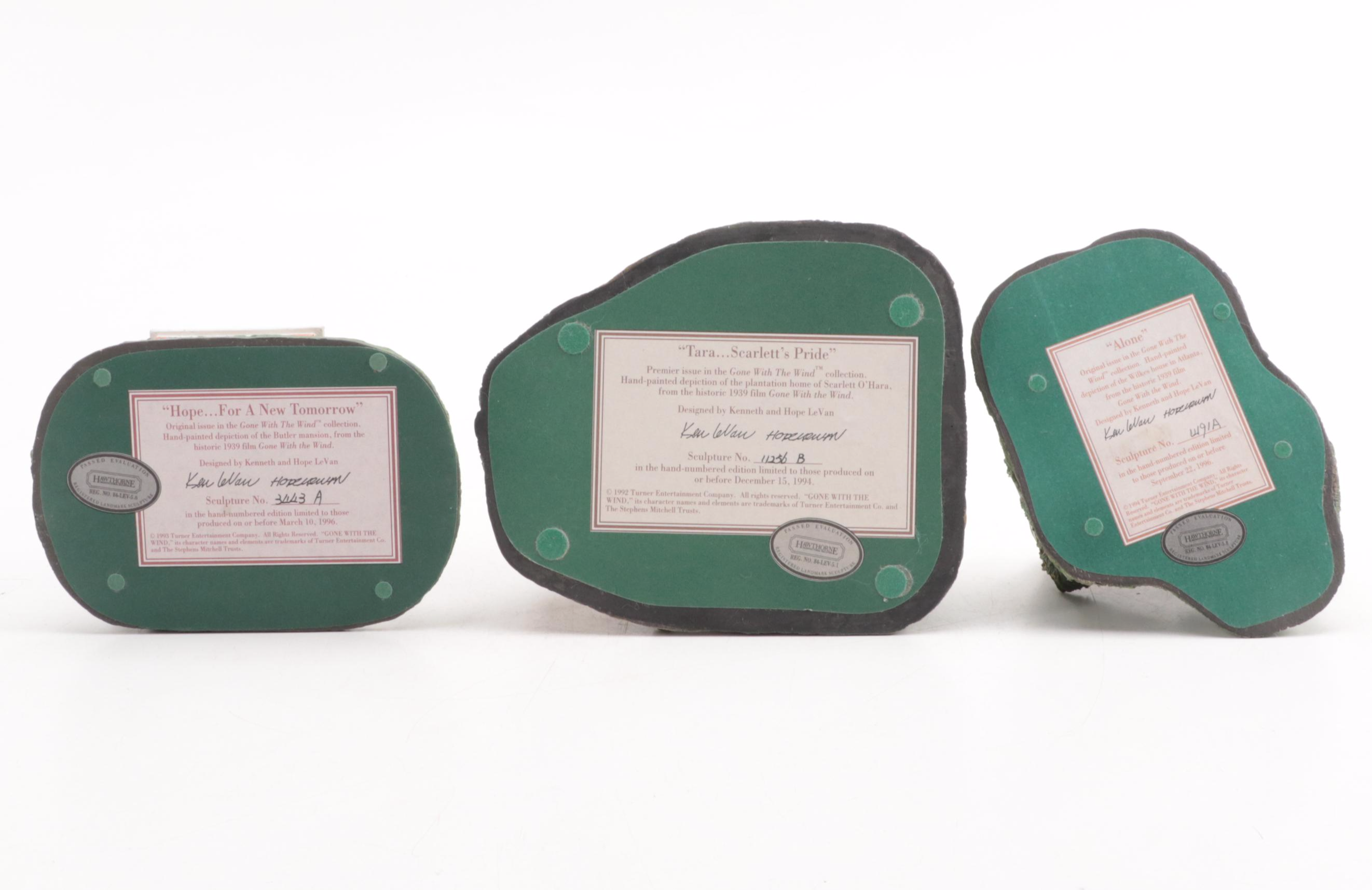 Hawthorne Ceramic Miniatures and W.S. George Gone with the Wind Music Box, 1990s