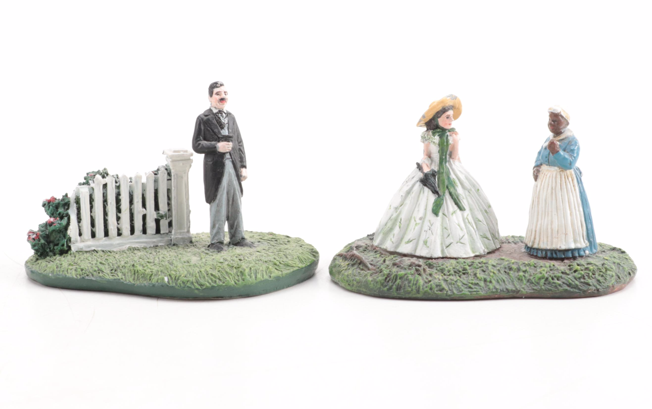 Hawthorne Ceramic Miniatures and W.S. George Gone with the Wind Music Box, 1990s
