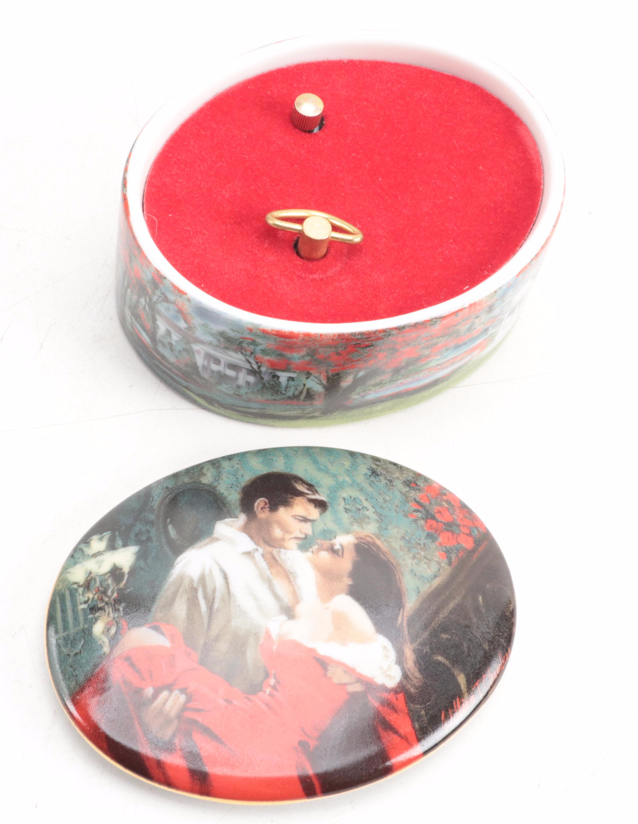 Hawthorne Ceramic Miniatures and W.S. George Gone with the Wind Music Box, 1990s