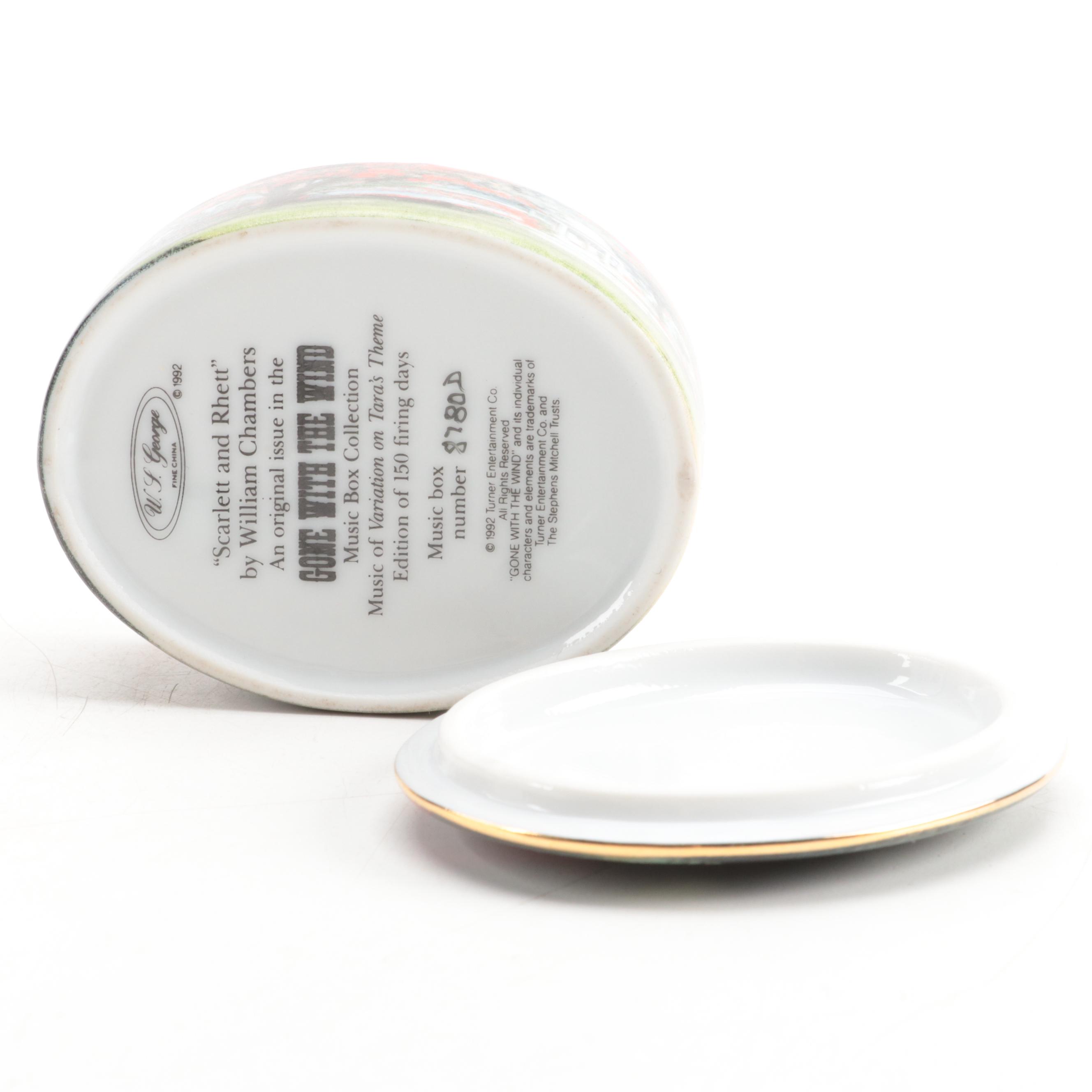 Hawthorne Ceramic Miniatures and W.S. George Gone with the Wind Music Box, 1990s