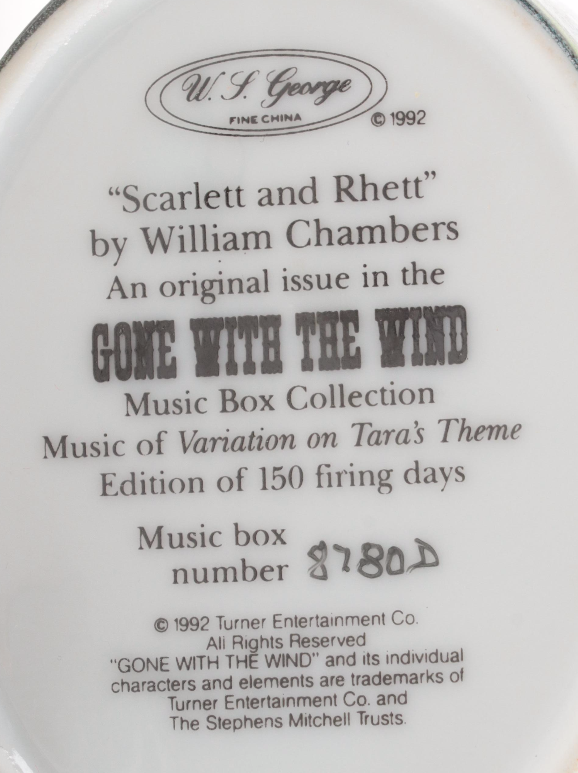 Hawthorne Ceramic Miniatures and W.S. George Gone with the Wind Music Box, 1990s