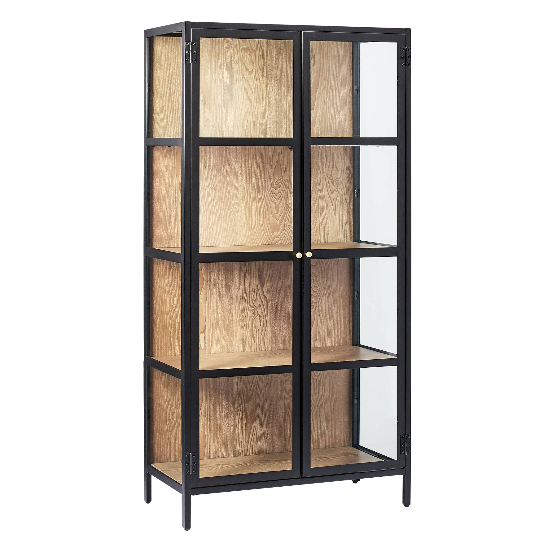 Studio McGee Threshold Crystal Cove Glass Cabinet in Black