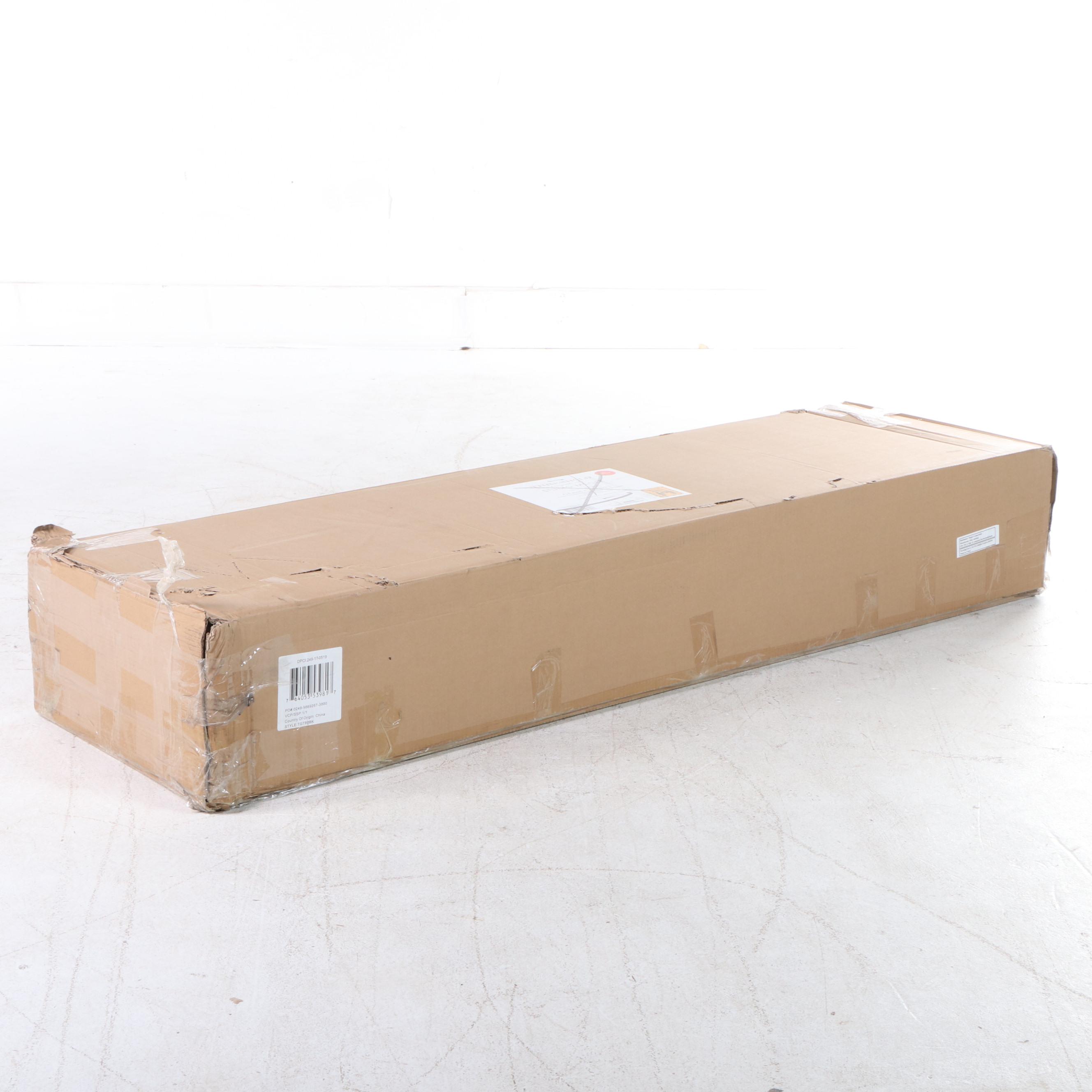 Studio McGee Threshold Crystal Cove Glass Cabinet in Black