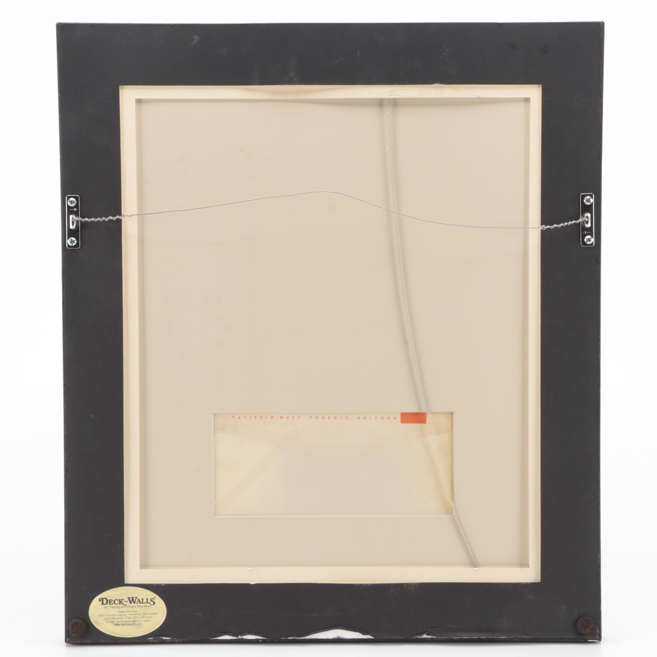 Frank Lloyd Wright Signed Letter With Western Union Telegram in Frame