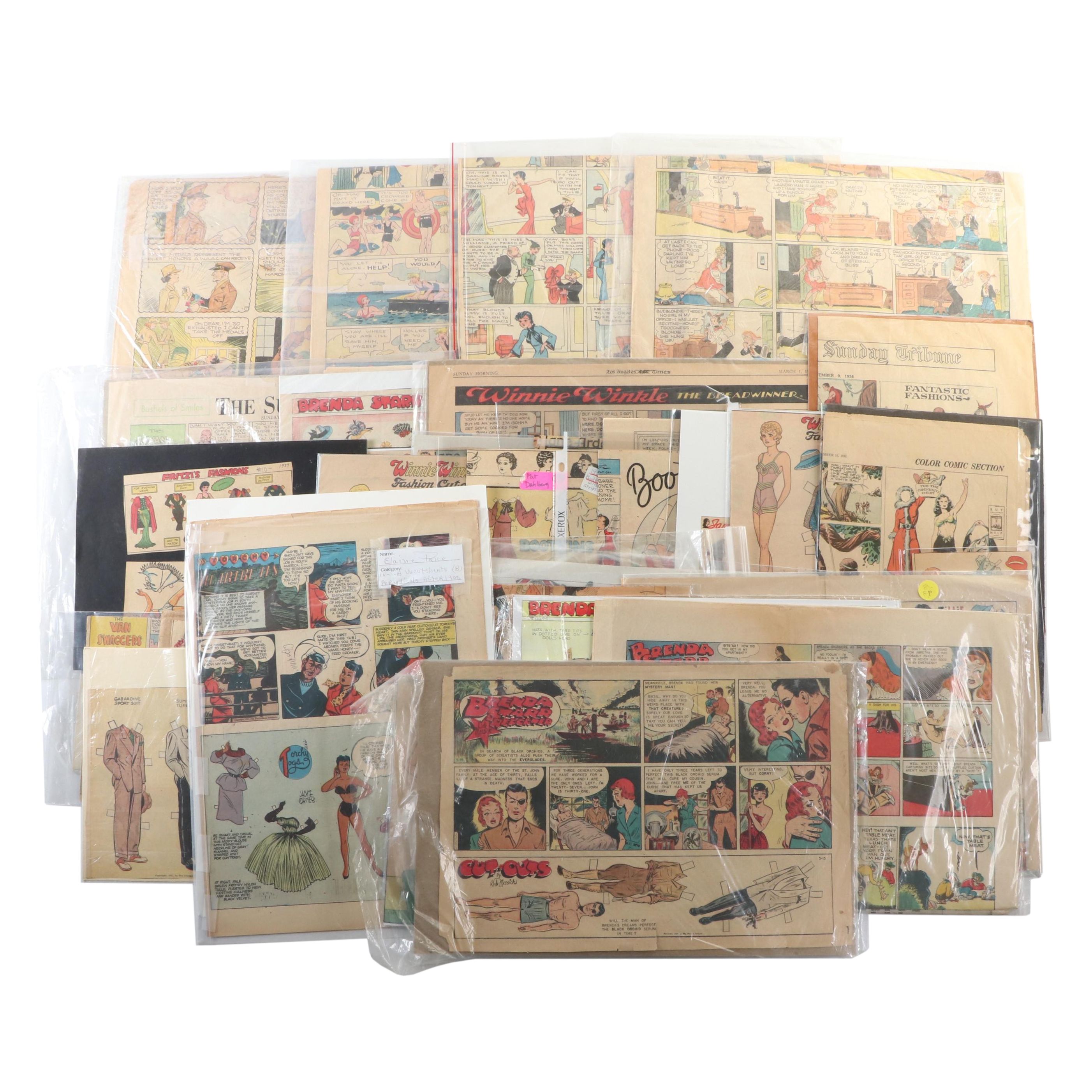 Peaky Blinders, Flash Gordon and More Uncut Newspaper Paper Dolls, Mid-20th C.