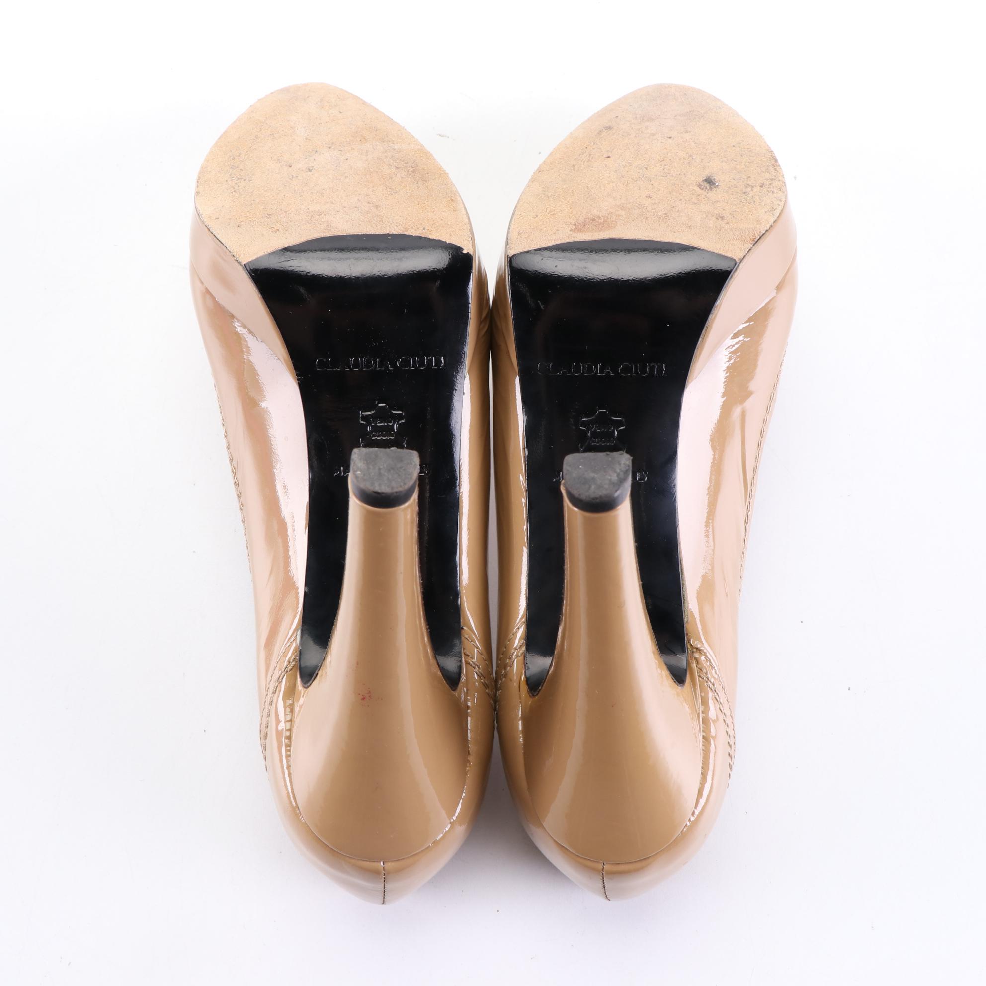 Petra Hand-Painted Leather Pumps and Claudia Ciuti Patent Leather Platform Pumps