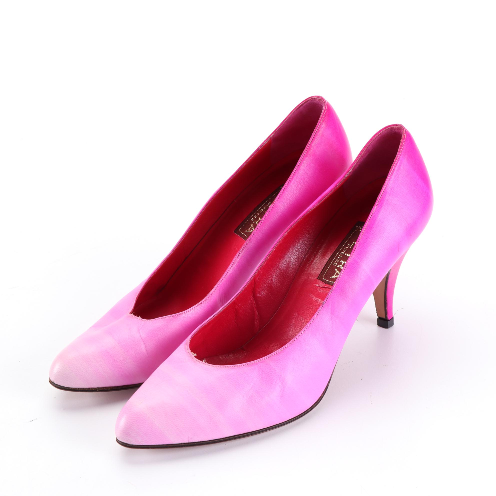 Petra Hand-Painted Leather Pumps and Claudia Ciuti Patent Leather Platform Pumps