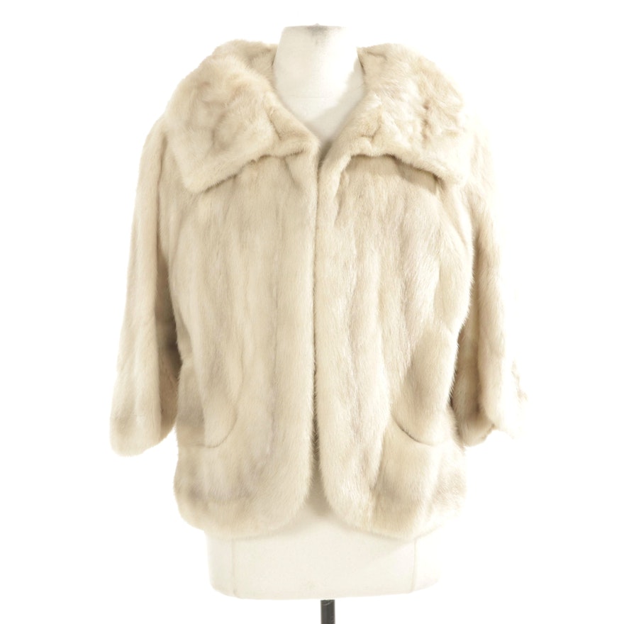 Sapphire Mink Fur Cropped Jacket From Bolon-Goodman Furs