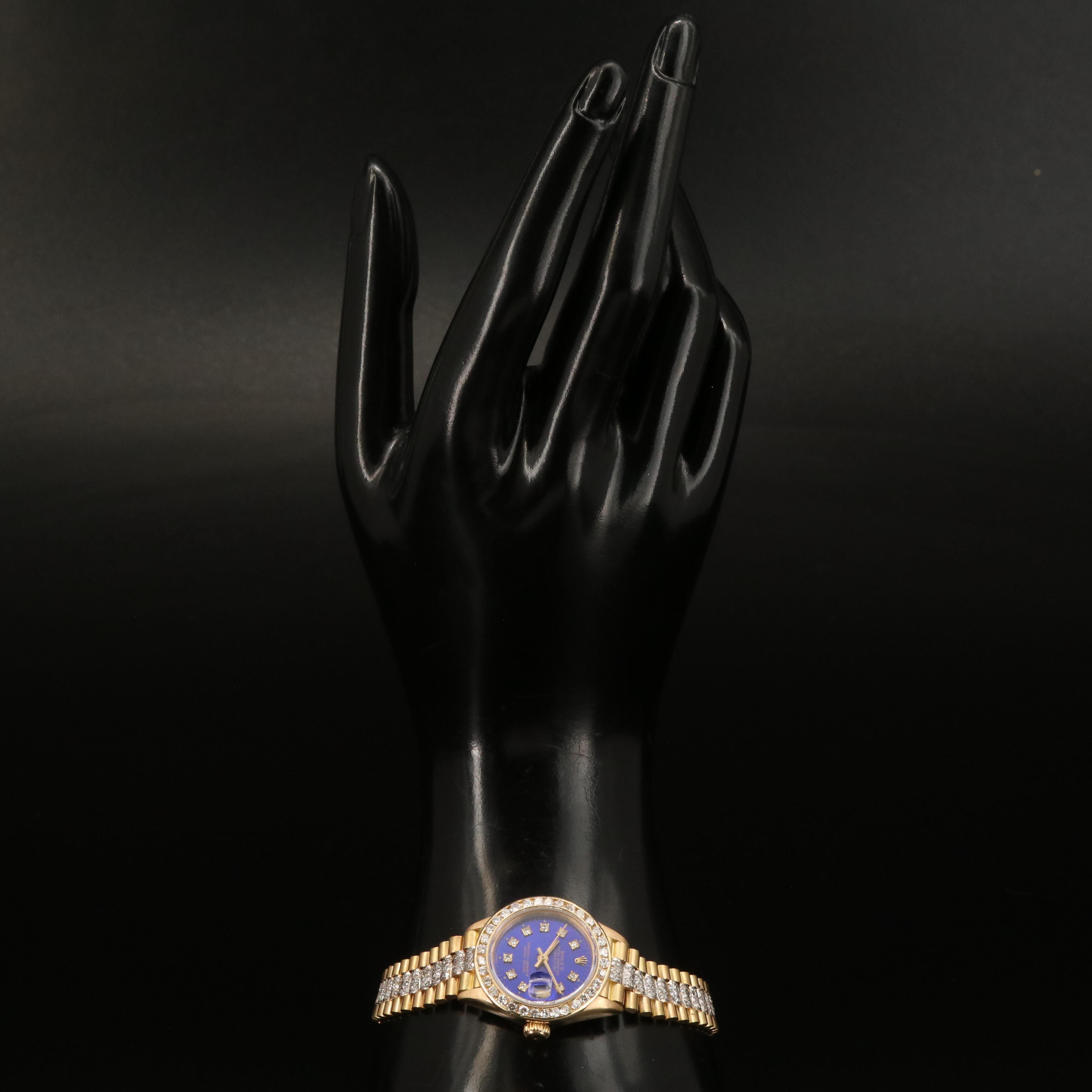 1991 Rolex Datejust 18K 3.00 CTW Diamond Watch