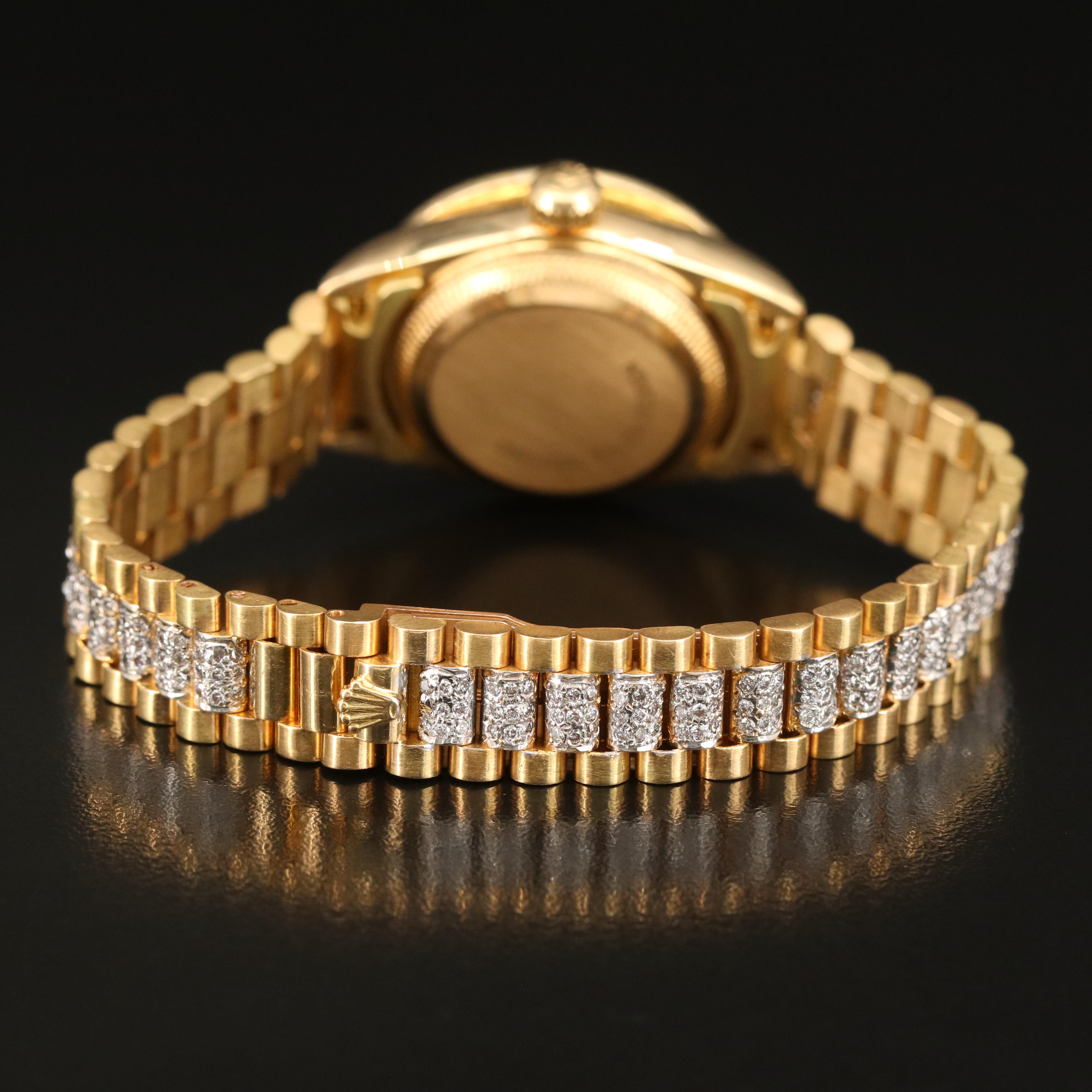 1991 Rolex Datejust 18K 3.00 CTW Diamond Watch