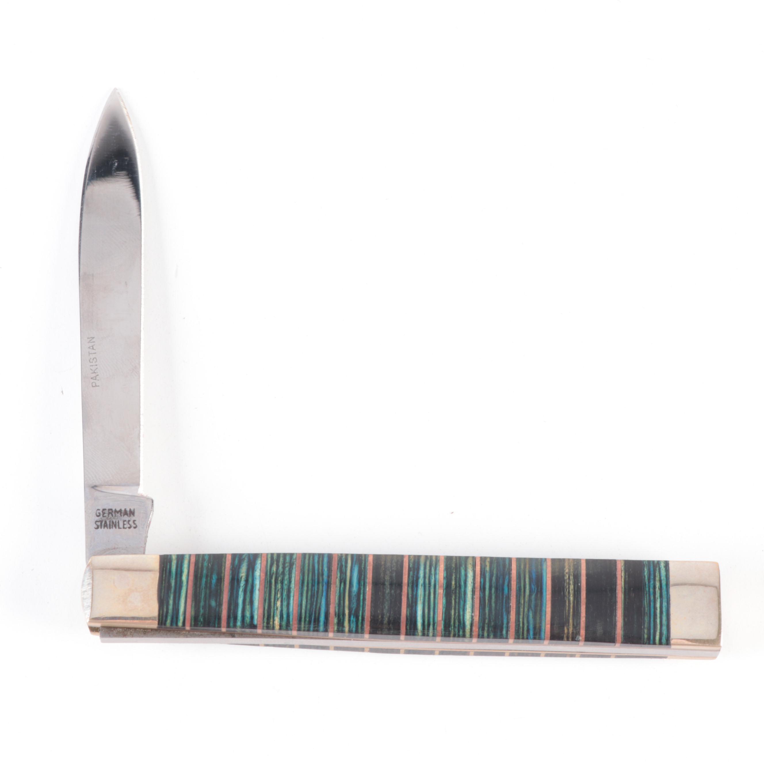 Hand-Forged Twist Handled Knife with Frost Cutlery Pocket Knives