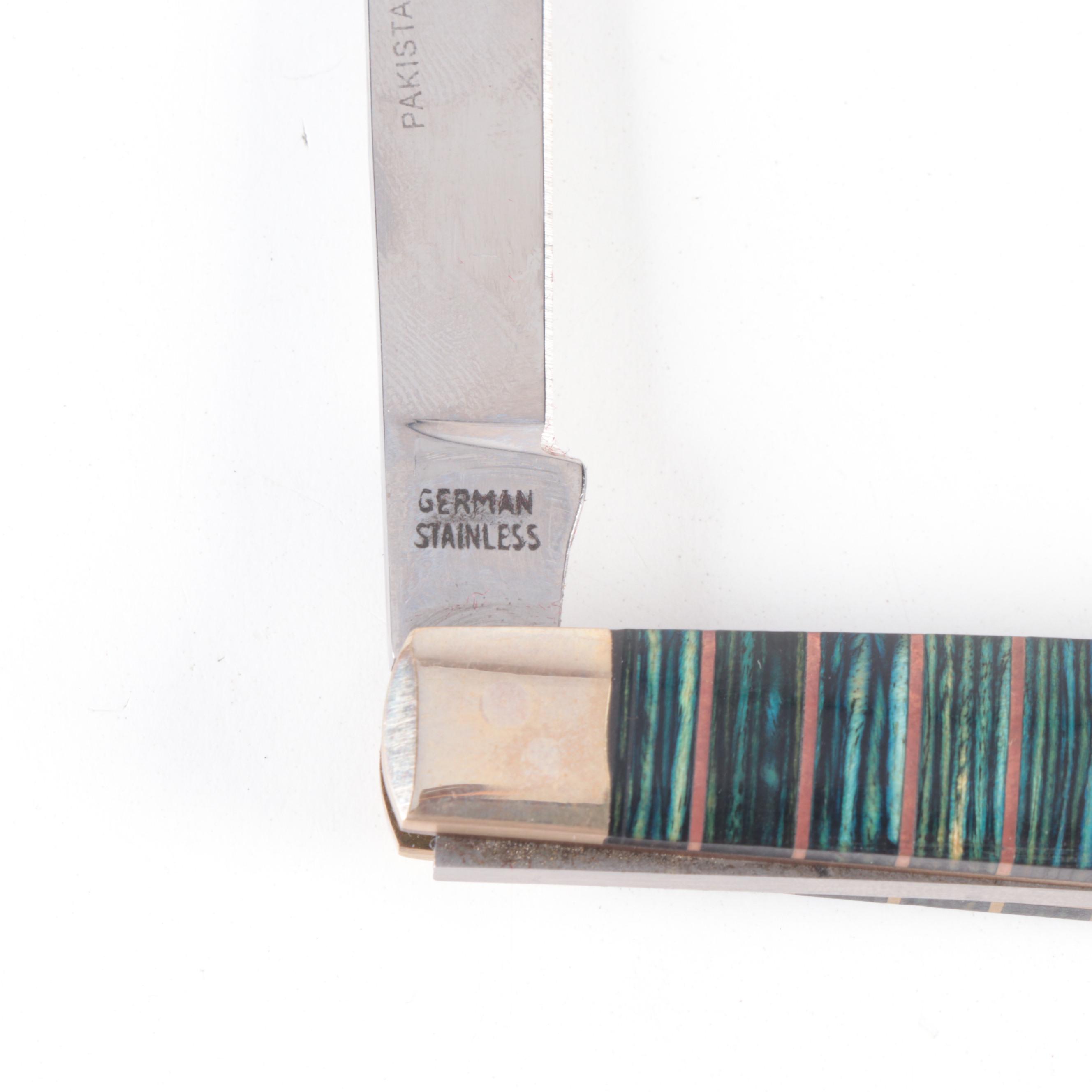 Hand-Forged Twist Handled Knife with Frost Cutlery Pocket Knives