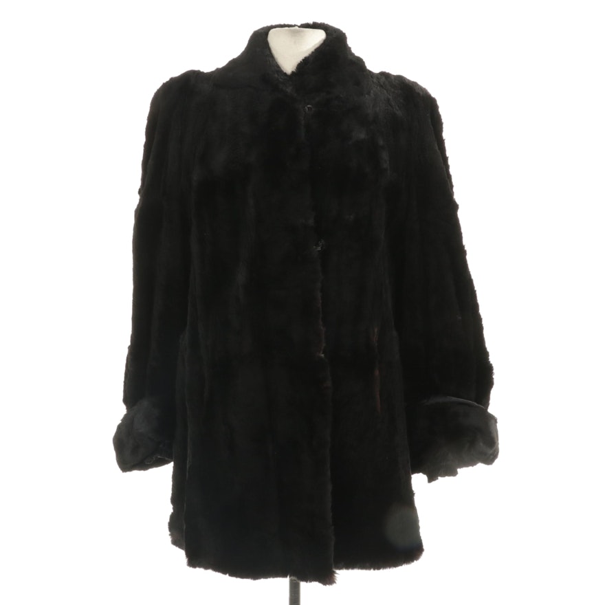 Mouton Fur Jacket with Gathered Sleeves from Maidy & Son Furriers