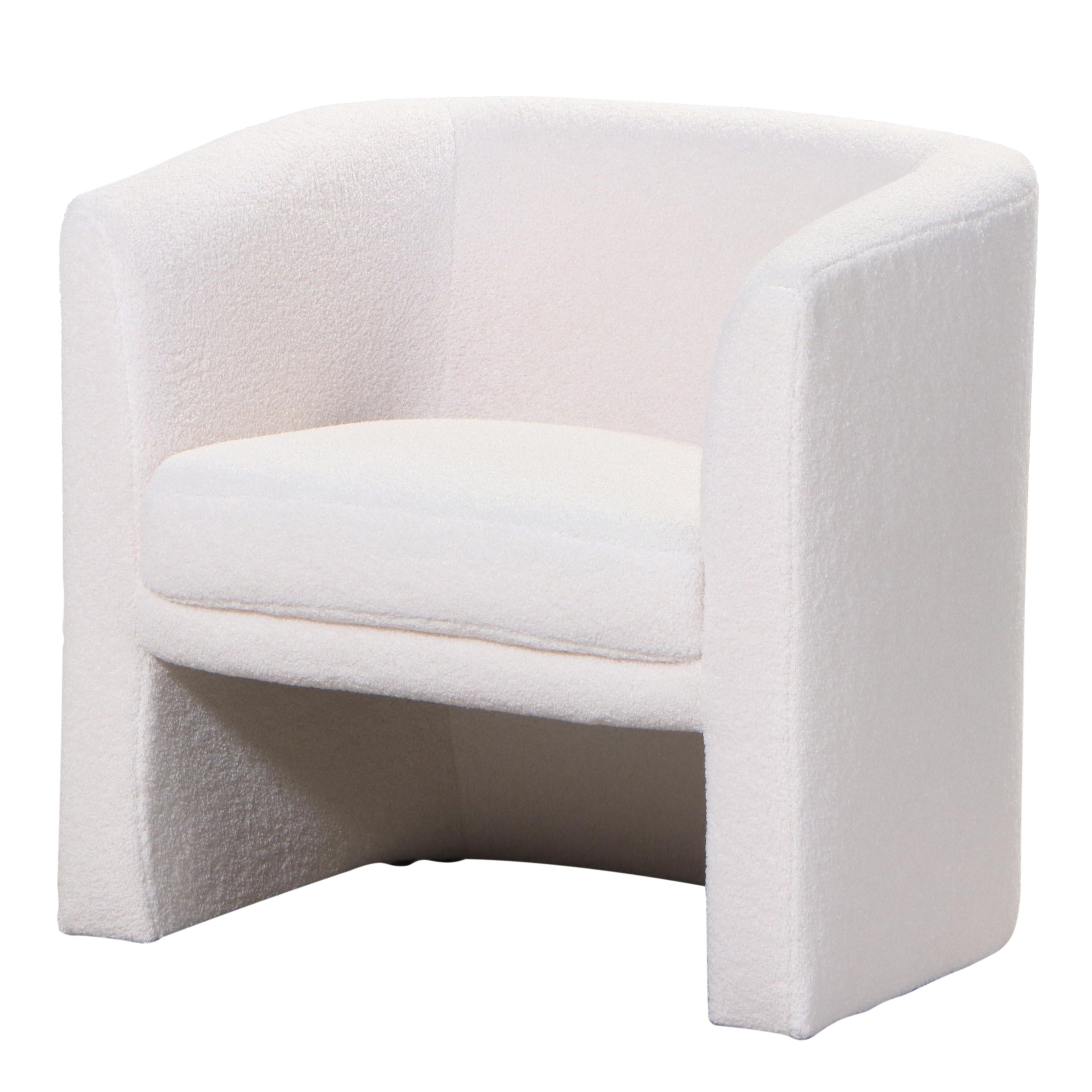 Studio McGee Threshold "Vernon" Upholstered Barrel Accent Chair in Cream Sherpa