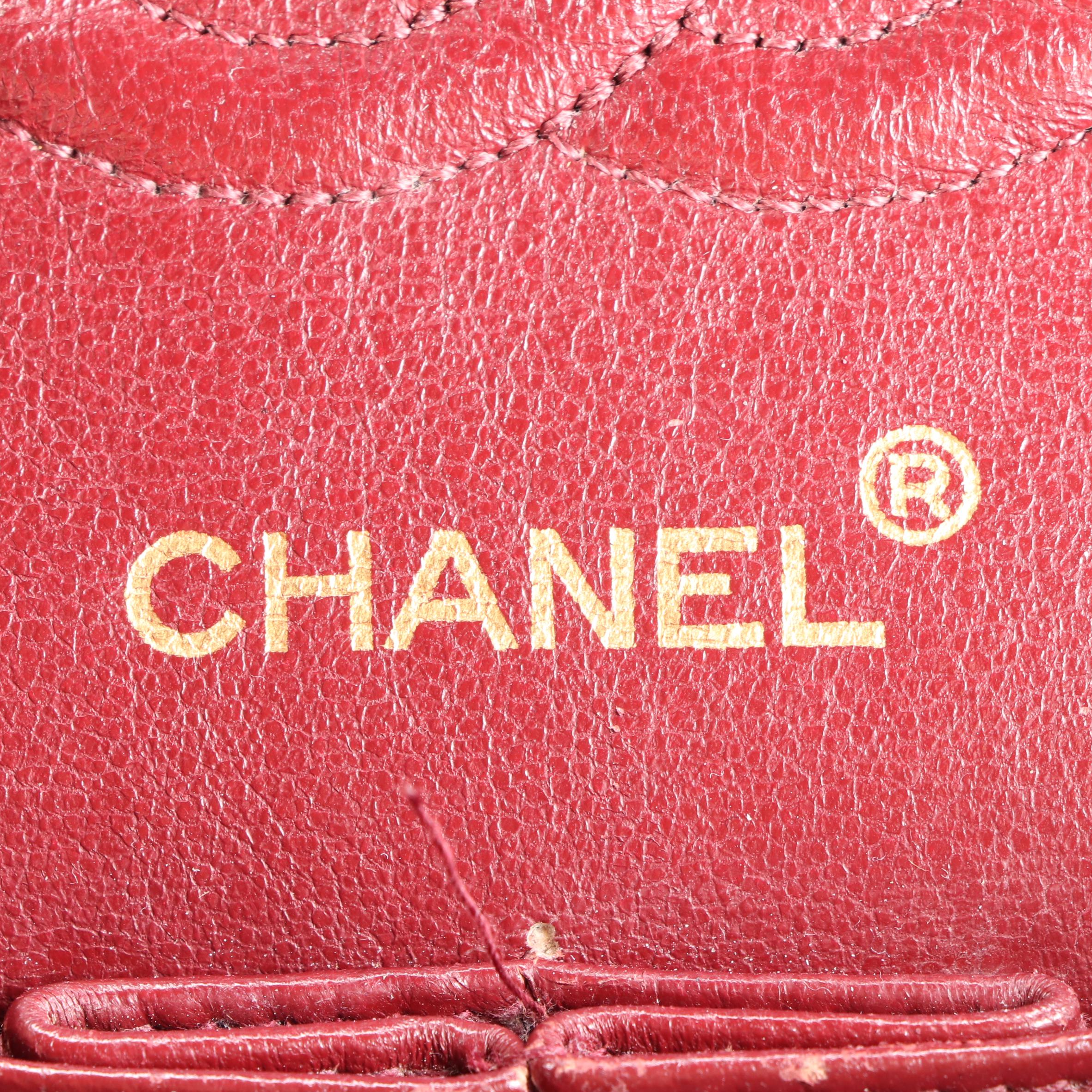 Chanel Vintage Small Classic Double Flap Bag in Quilted Lambskin with Box