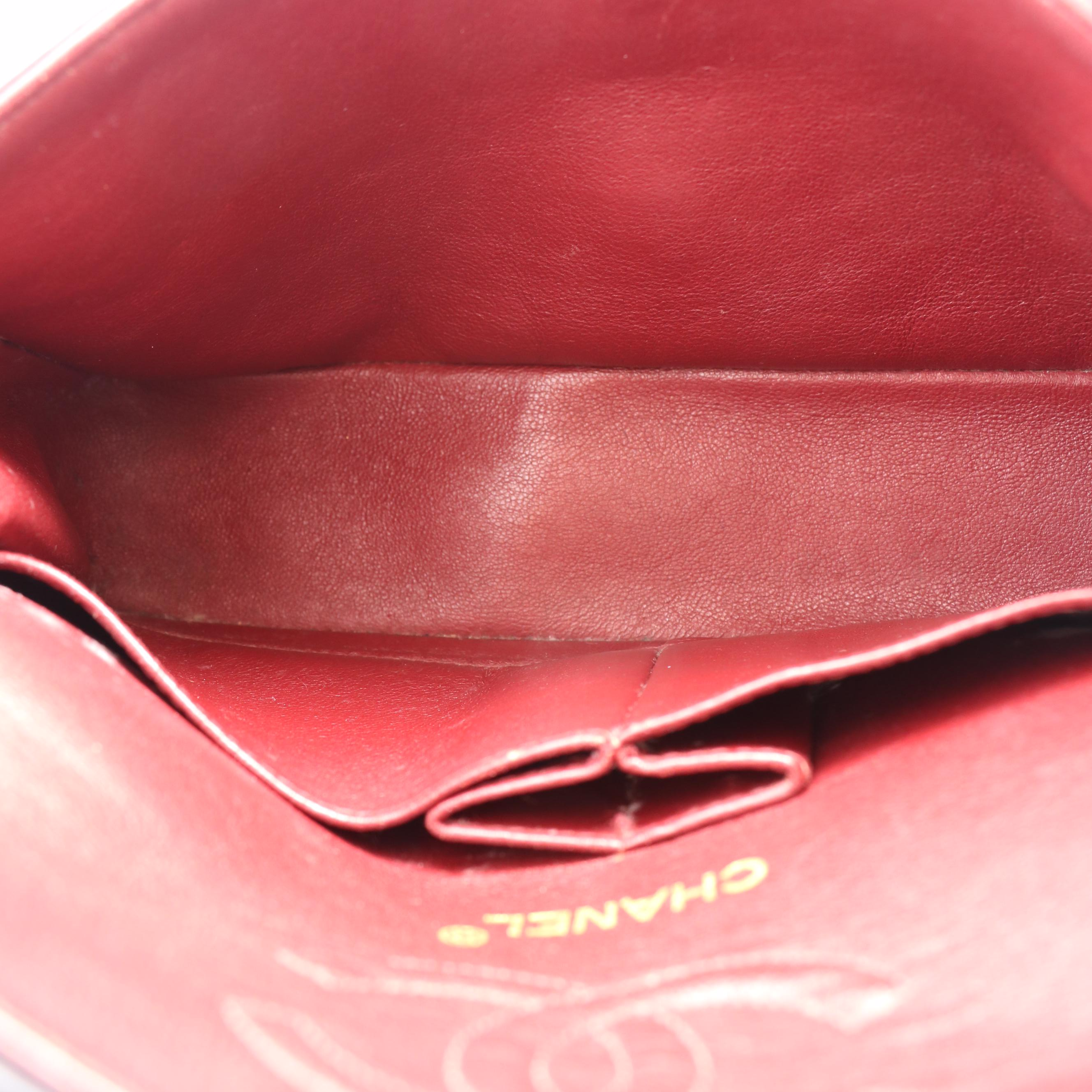 Chanel Vintage Small Classic Double Flap Bag in Quilted Lambskin with Box