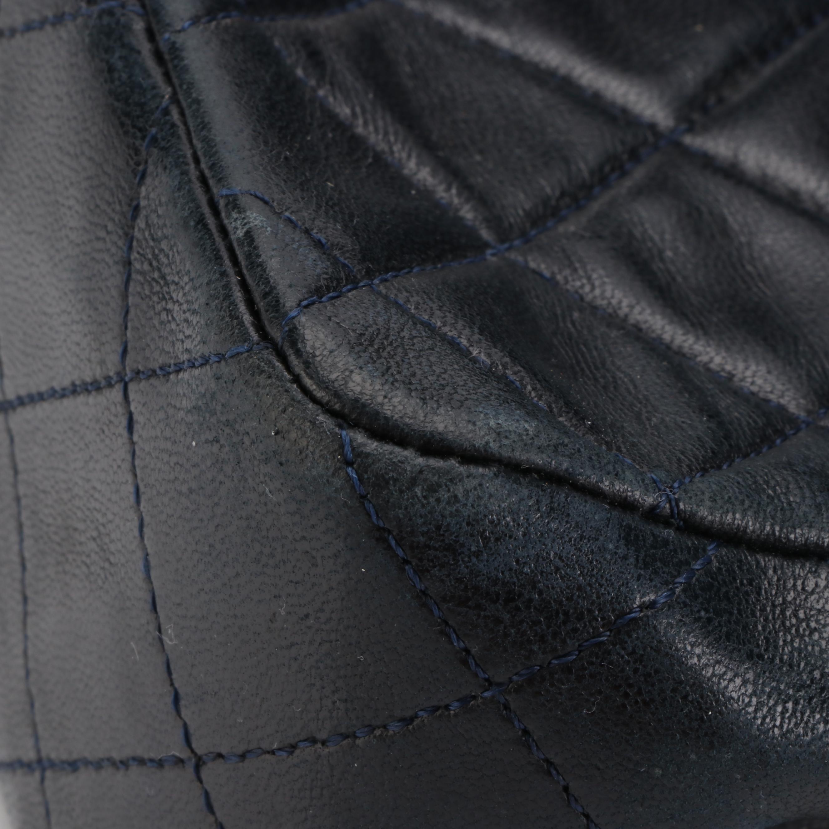 Chanel Vintage Small Classic Double Flap Bag in Quilted Lambskin with Box