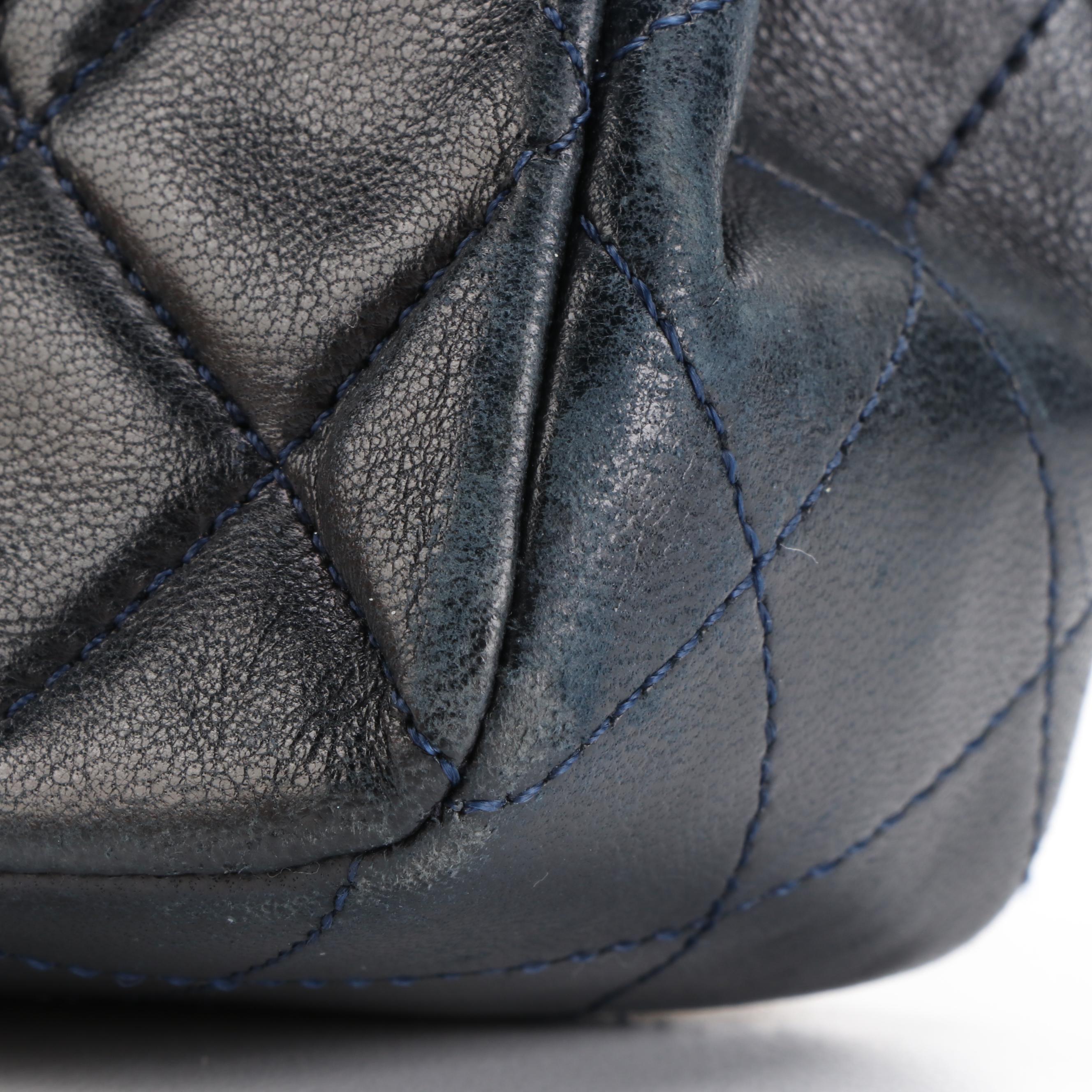 Chanel Vintage Small Classic Double Flap Bag in Quilted Lambskin with Box