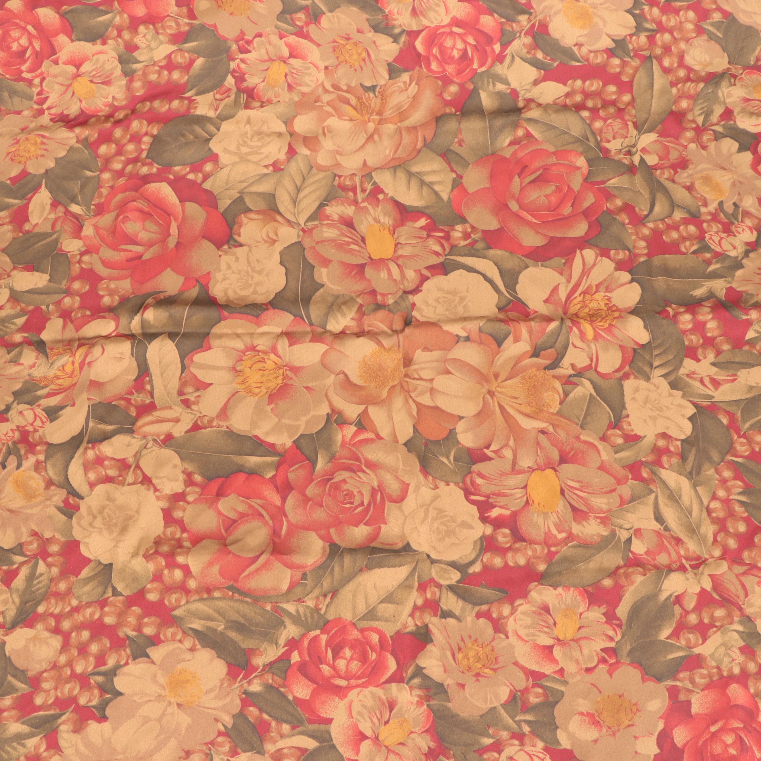 Chanel Scarf 90 in Floral Print Silk Charmeuse