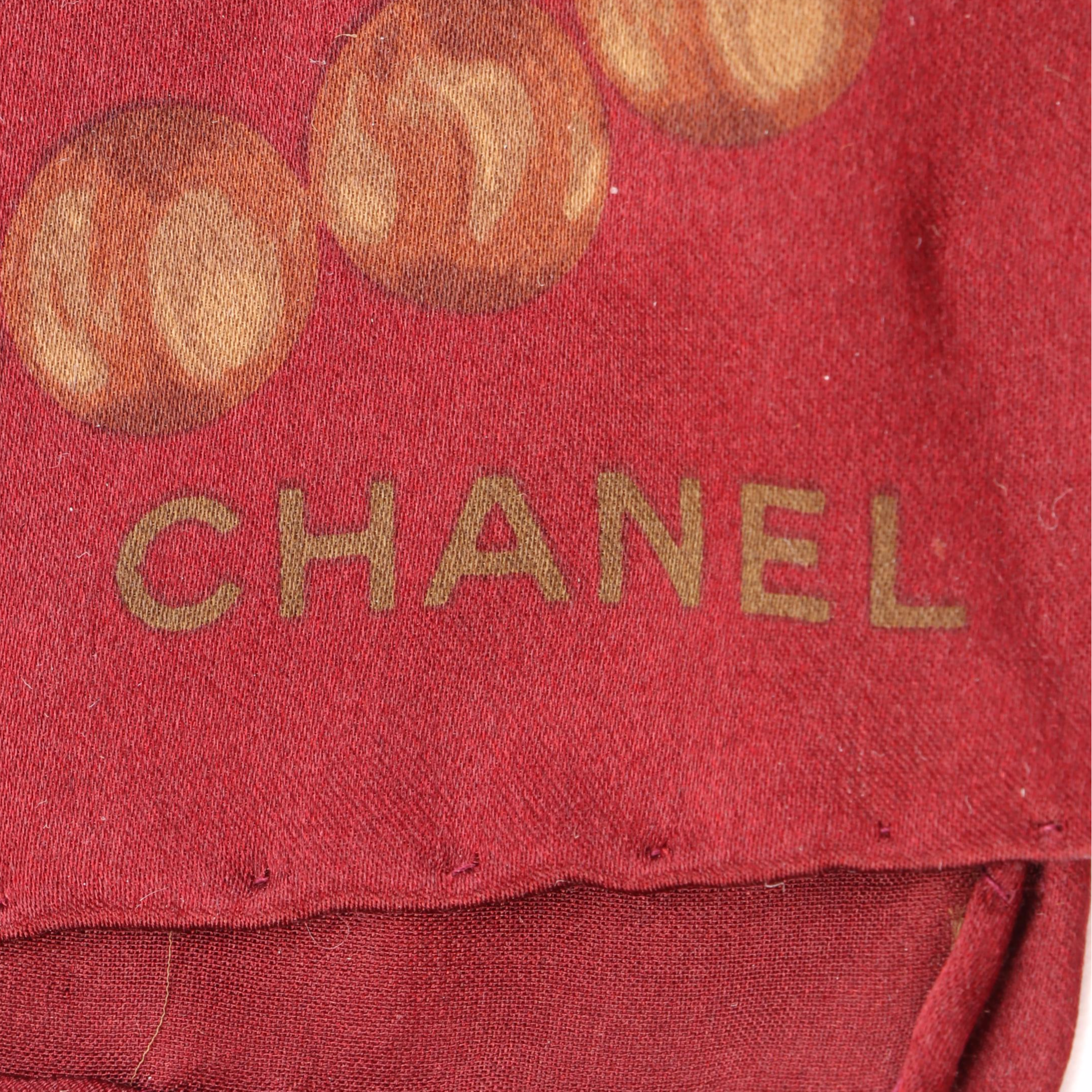 Chanel Scarf 90 in Floral Print Silk Charmeuse