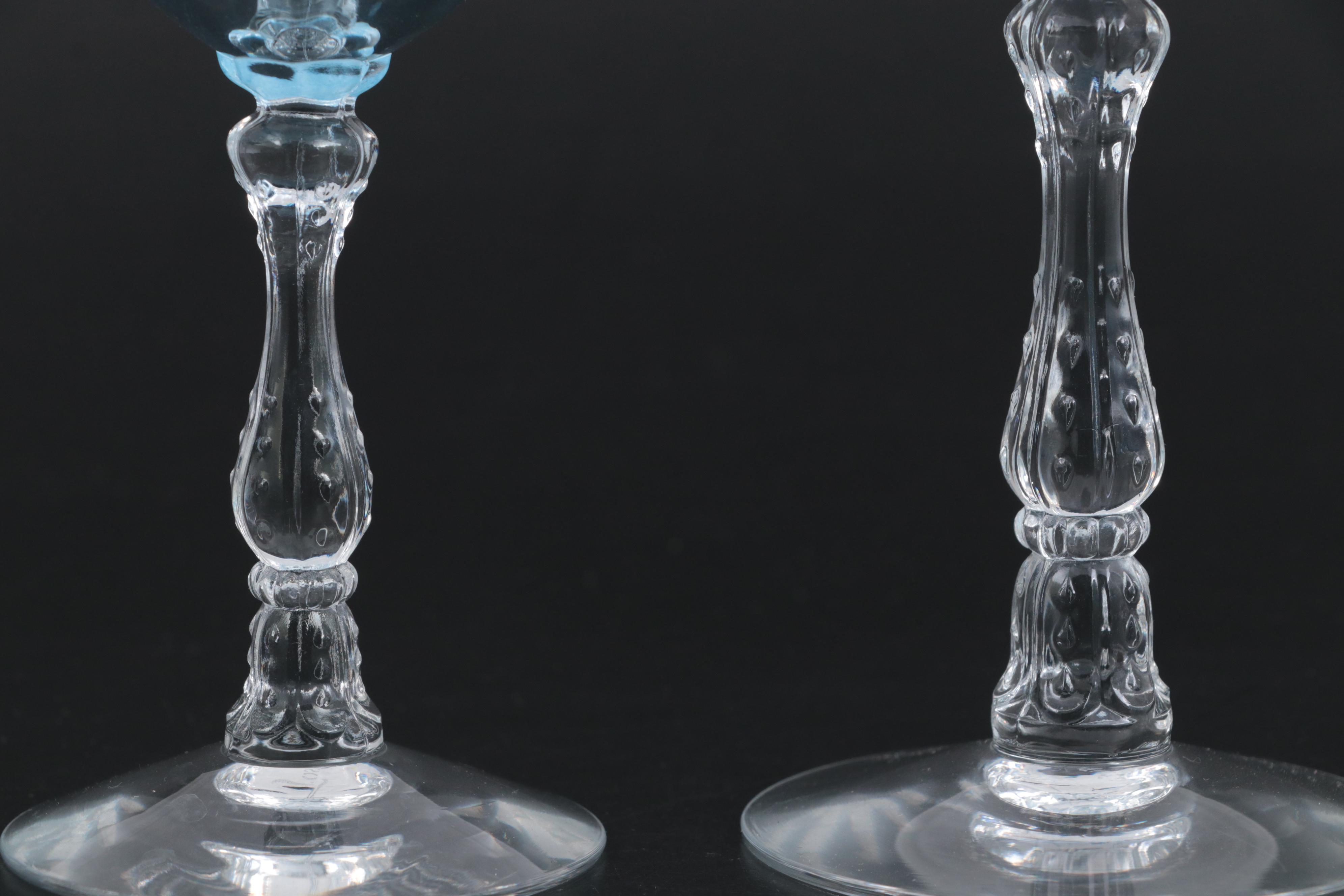 Fostoria "Navarre Blue" Glass Stemware, 1973-1982