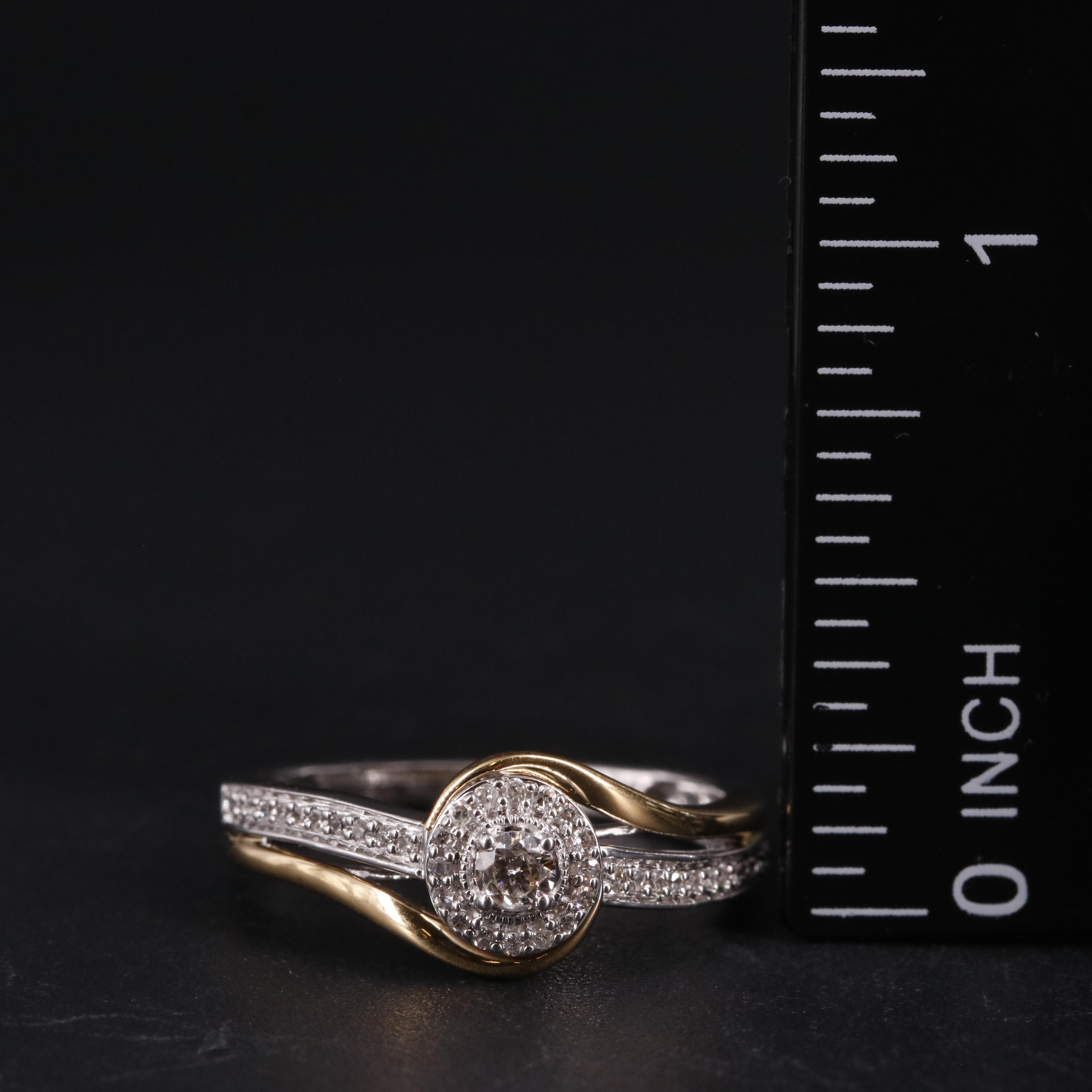Sterling Diamond Spiral Ring
