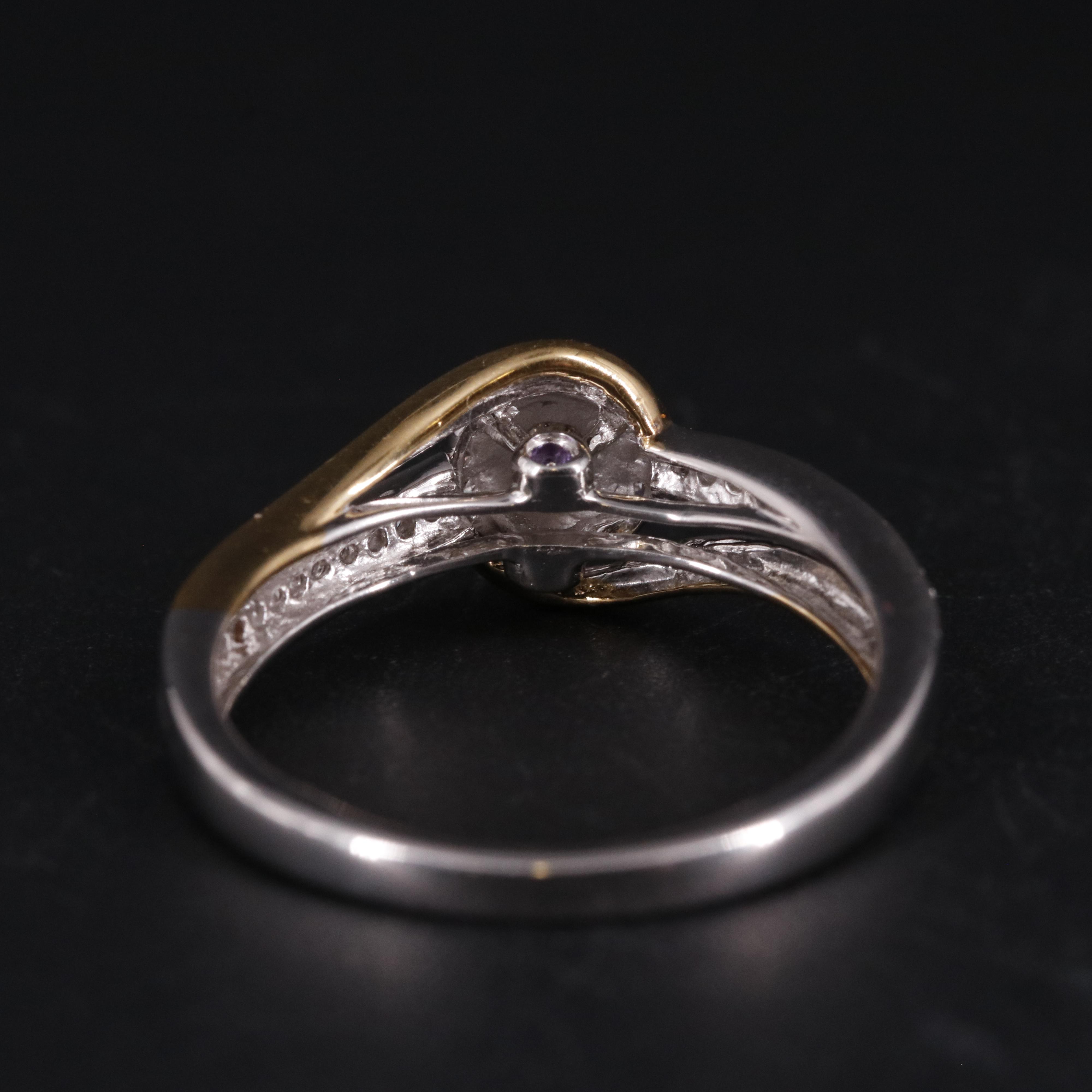 Sterling Diamond Spiral Ring