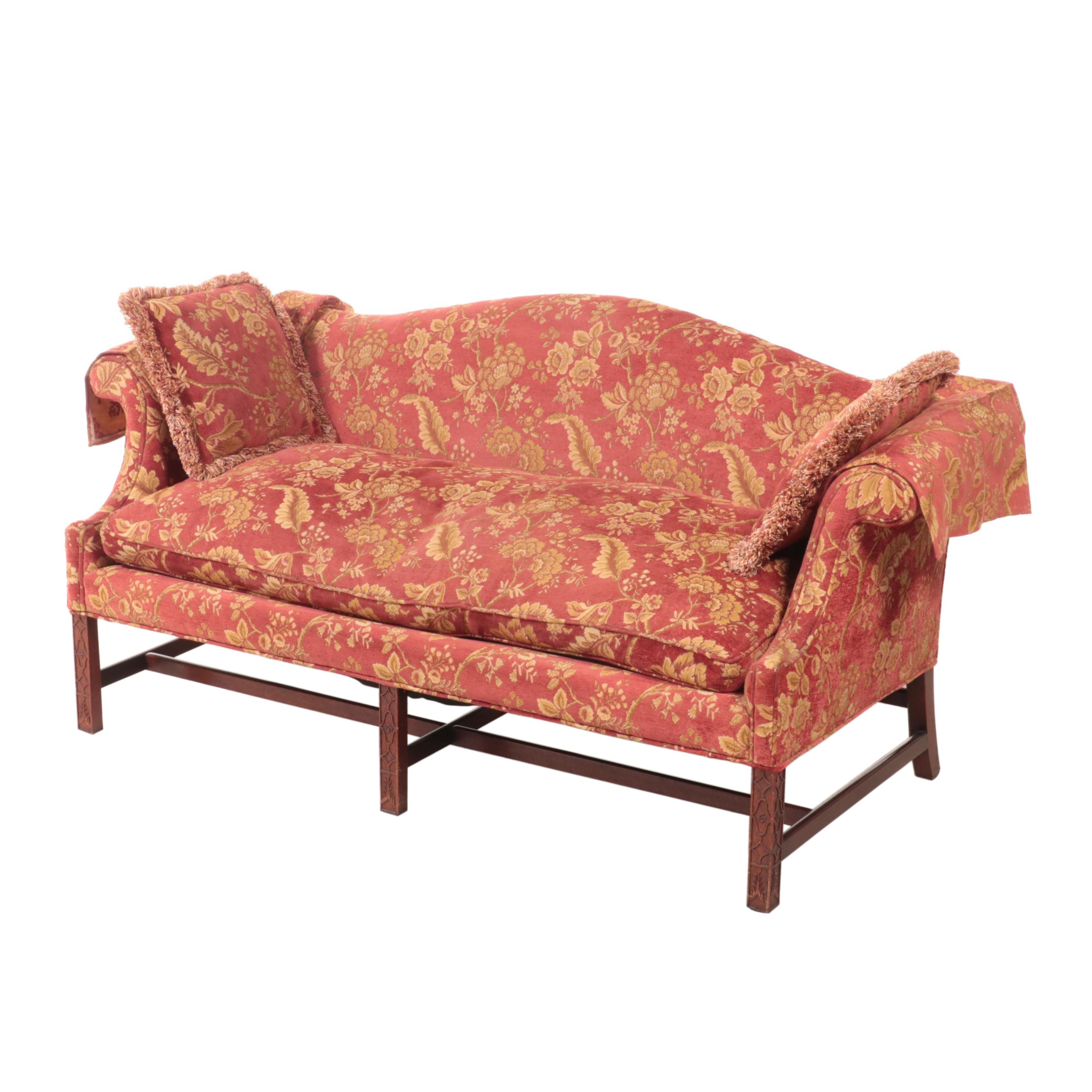 Kittinger "Colonial Williamsburg" Chippendale Style Upholstered Mahogany Sofa