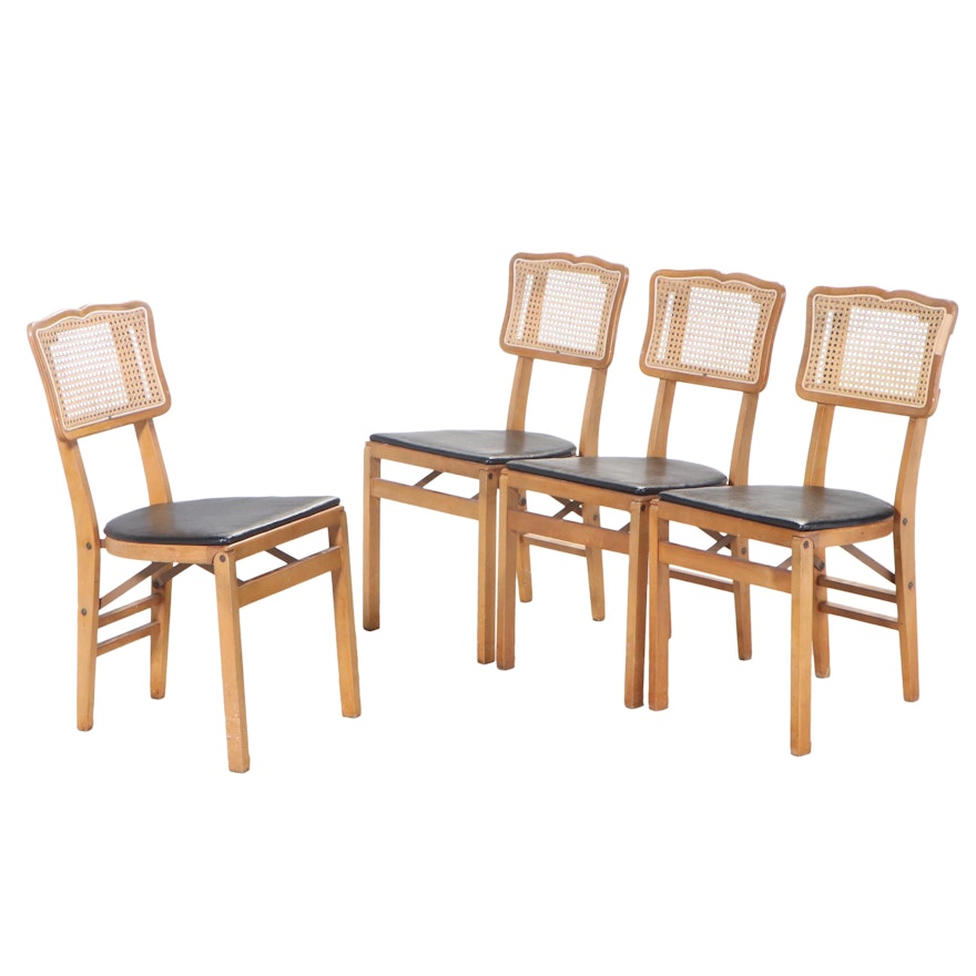 Four Stakmore Maple Folding Side Chairs, Mid-20th Century