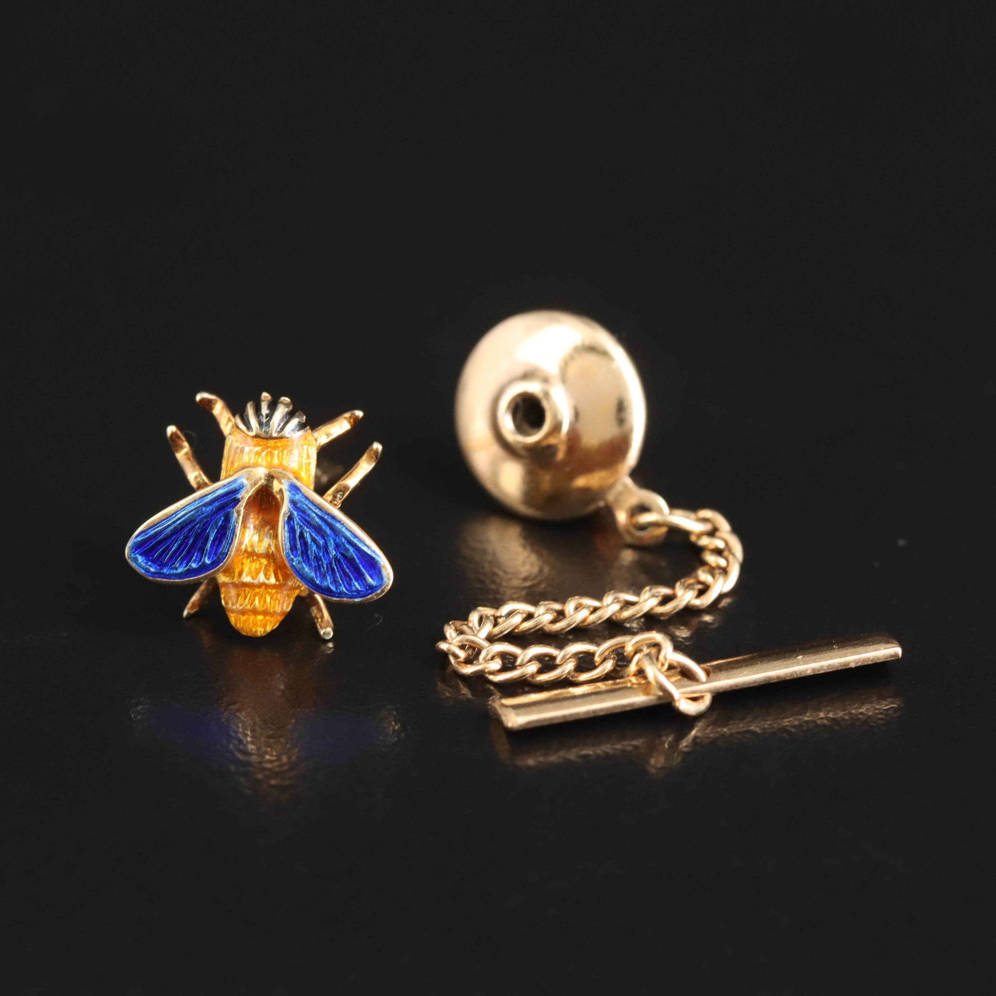 Tiffany & Co. 18K Enamel Bee Tie Tack