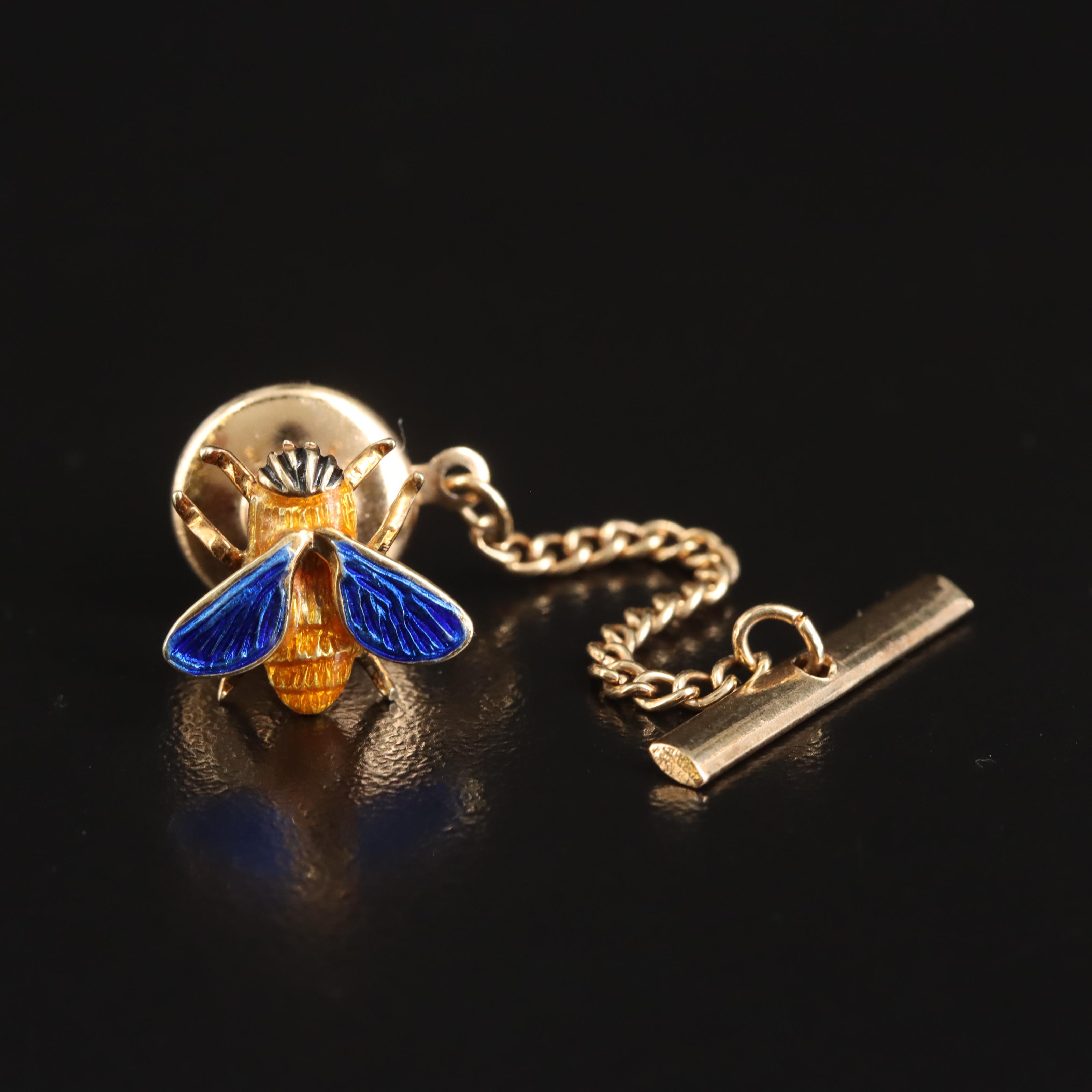 Tiffany & Co. 18K Enamel Bee Tie Tack