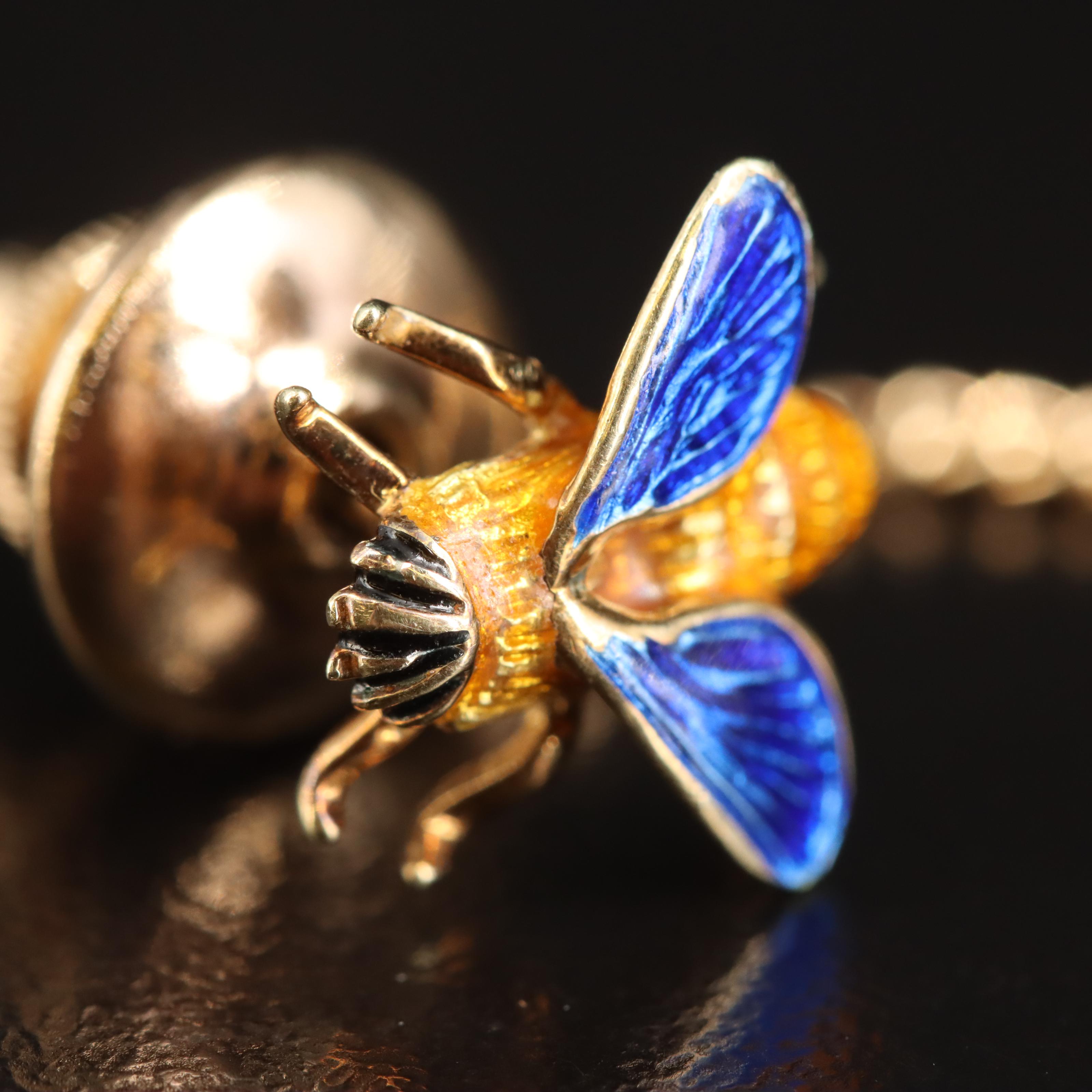 Tiffany & Co. 18K Enamel Bee Tie Tack