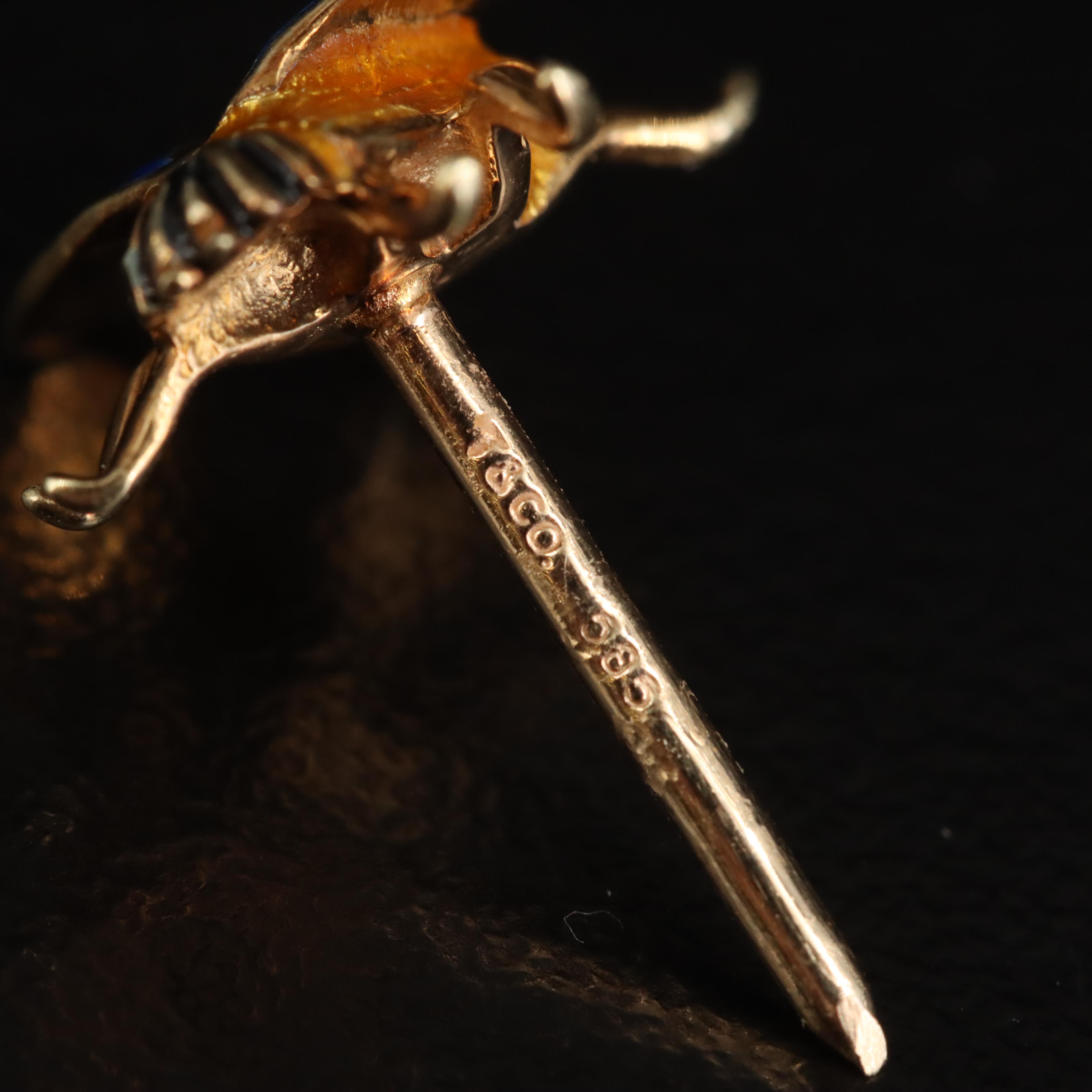 Tiffany & Co. 18K Enamel Bee Tie Tack