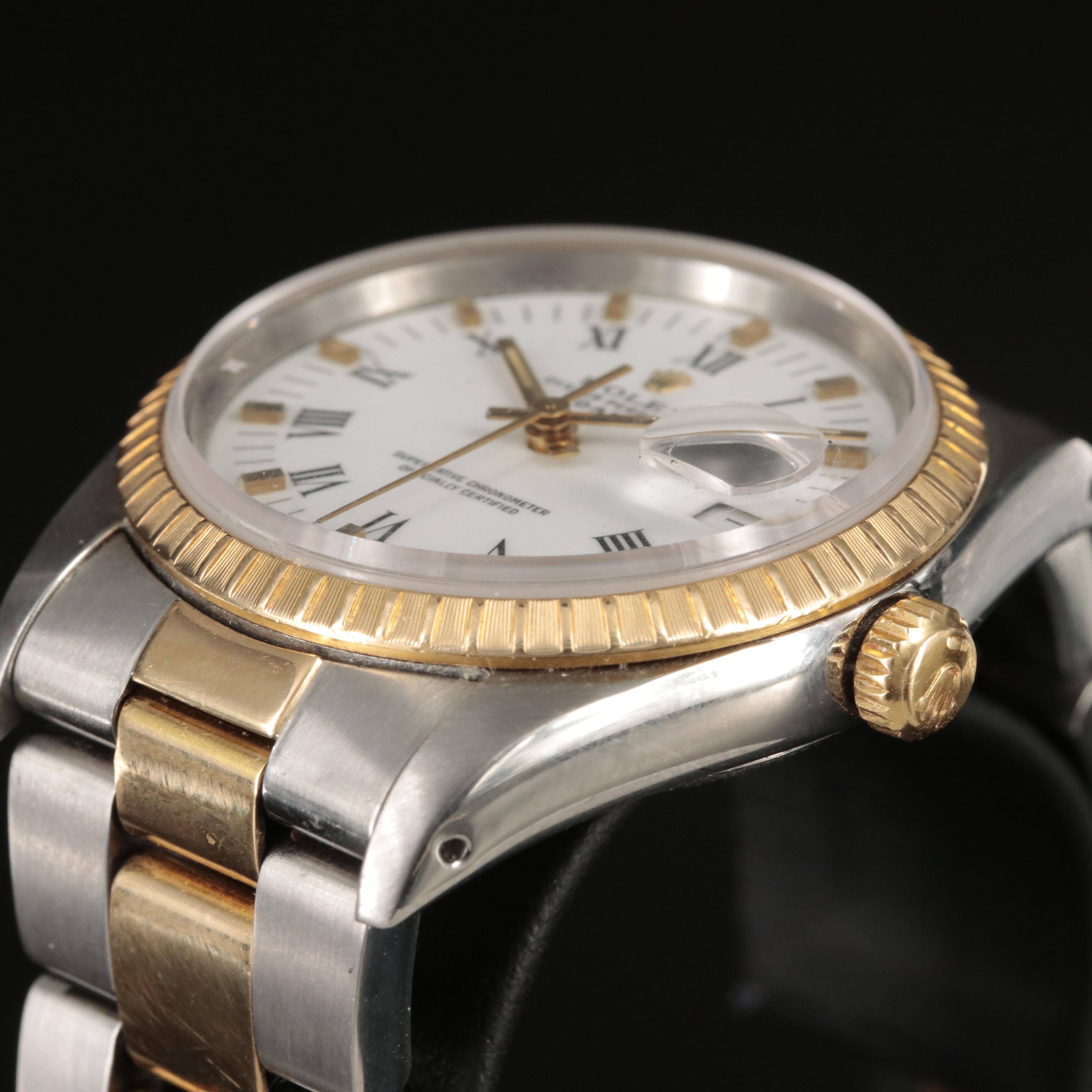 1990 Rolex Oyster Perpetual Date 18K and Stainless Steel Watch