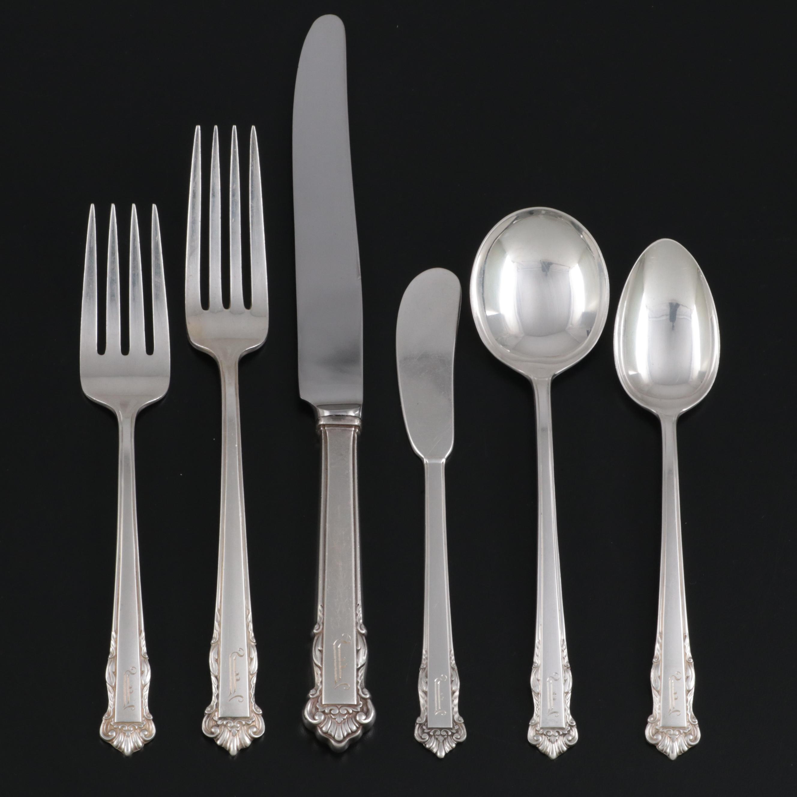 Lunt "English Shell" Sterling Silver Flatware with Storage Chest