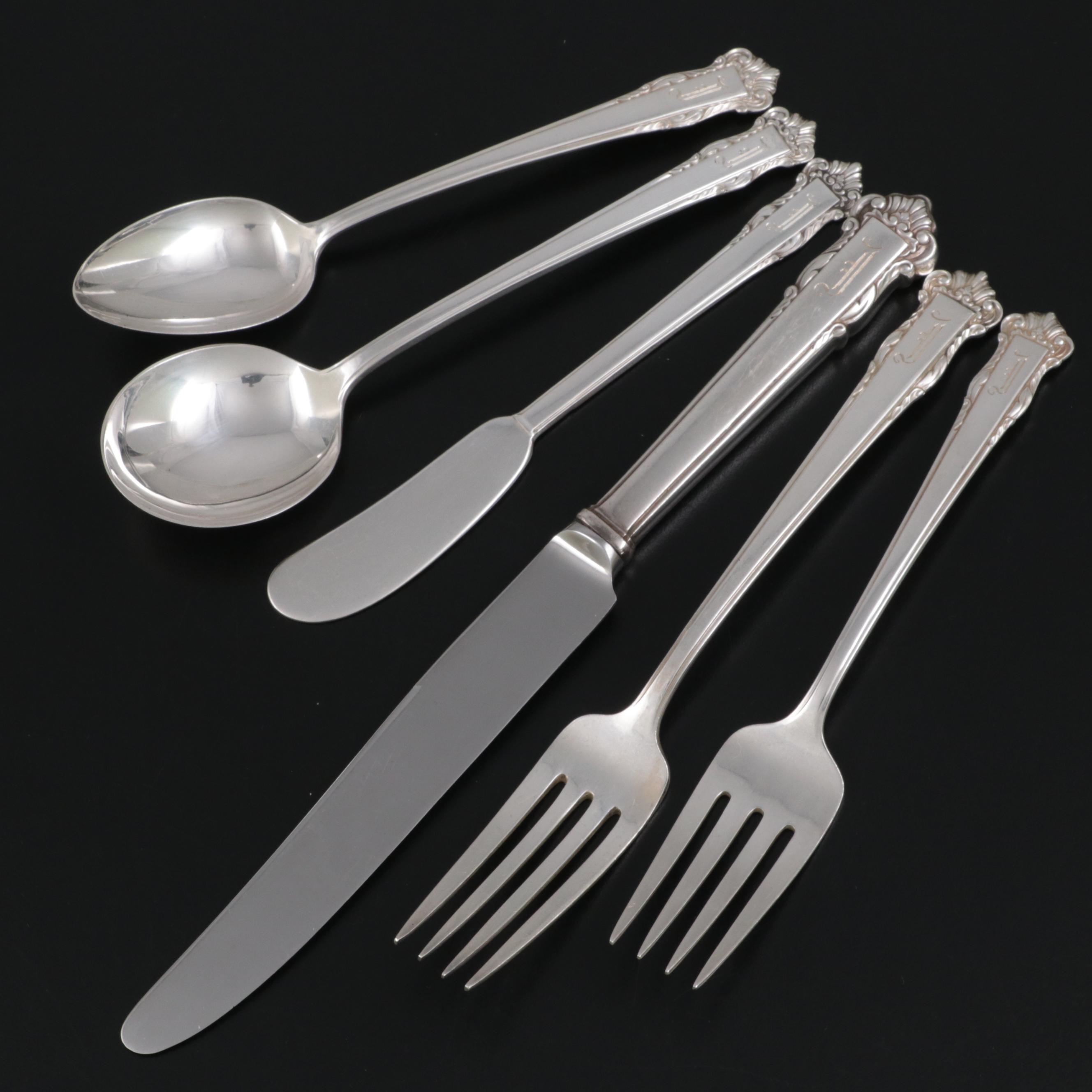 Lunt "English Shell" Sterling Silver Flatware with Storage Chest