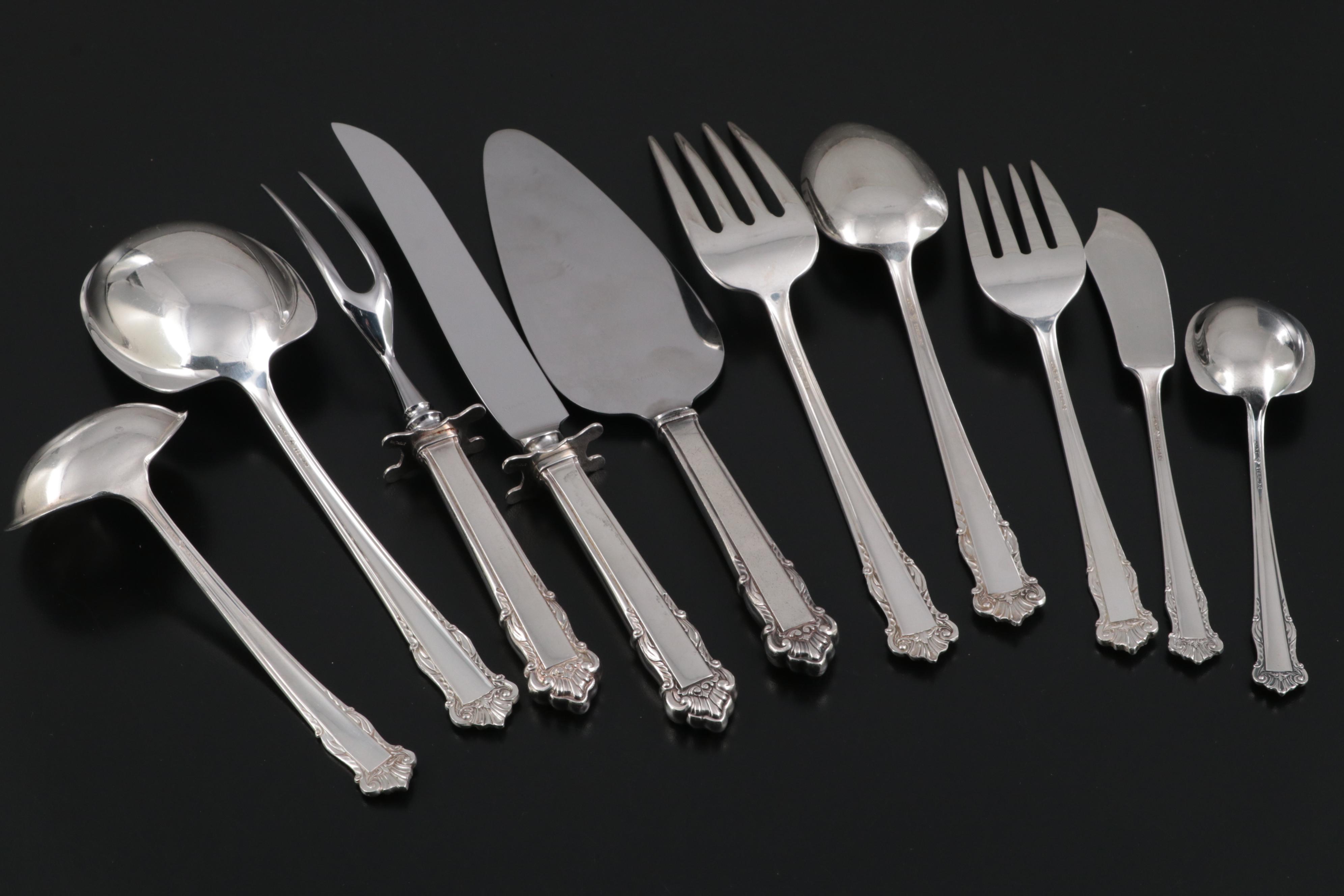 Lunt "English Shell" Sterling Silver Flatware with Storage Chest