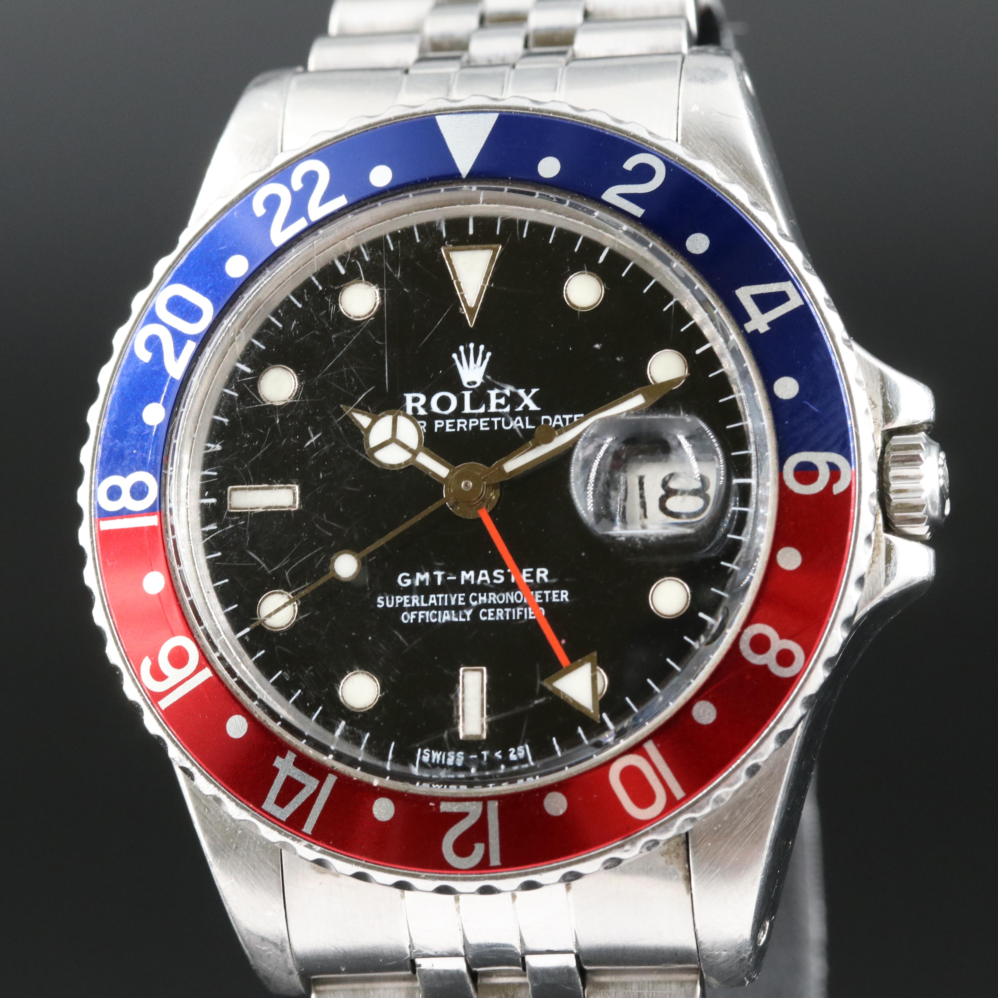 1982 Rolex GMT Master 'Pepsi' Bezel Stainless Steel Watch
