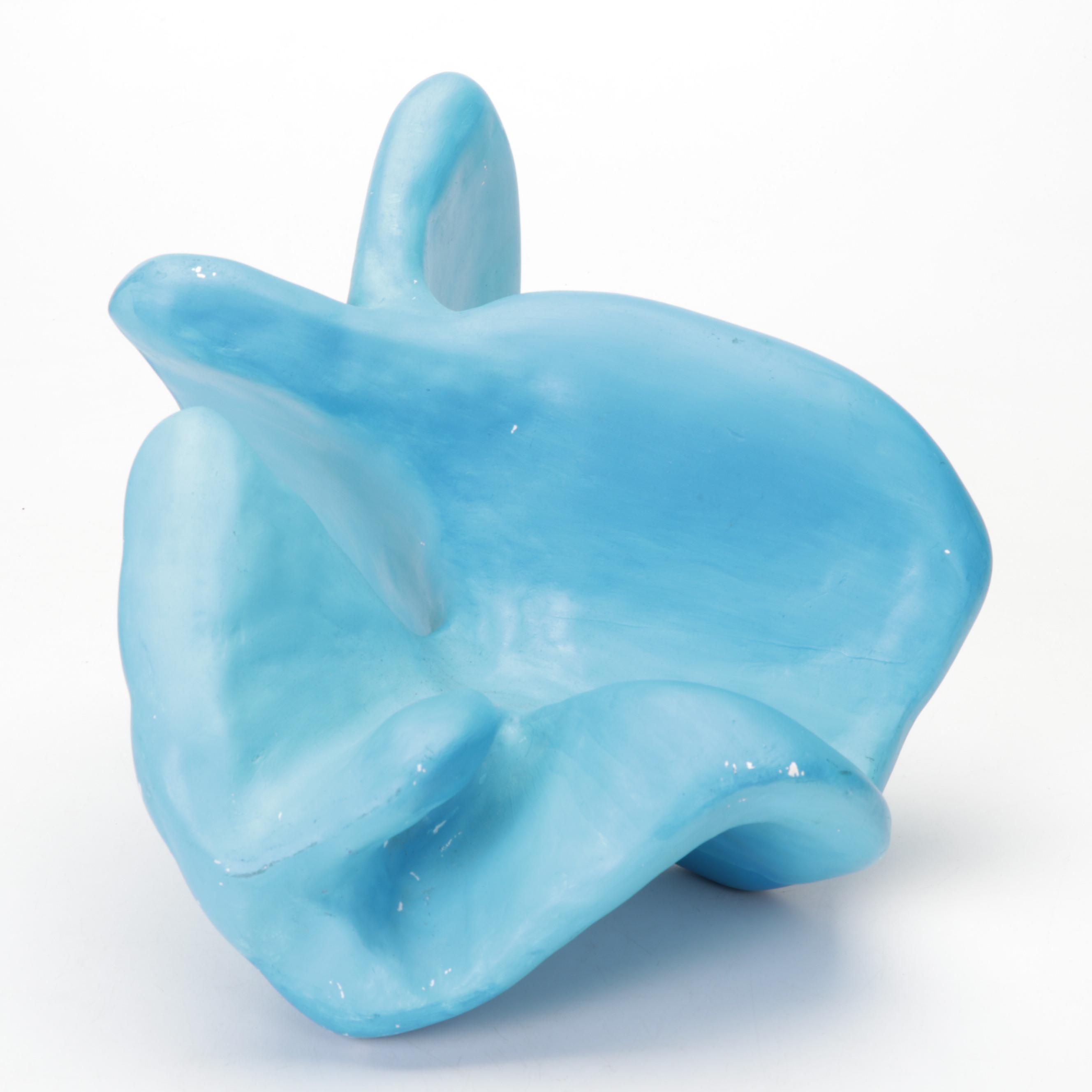 Blue Abstract Ceramic Sculpture