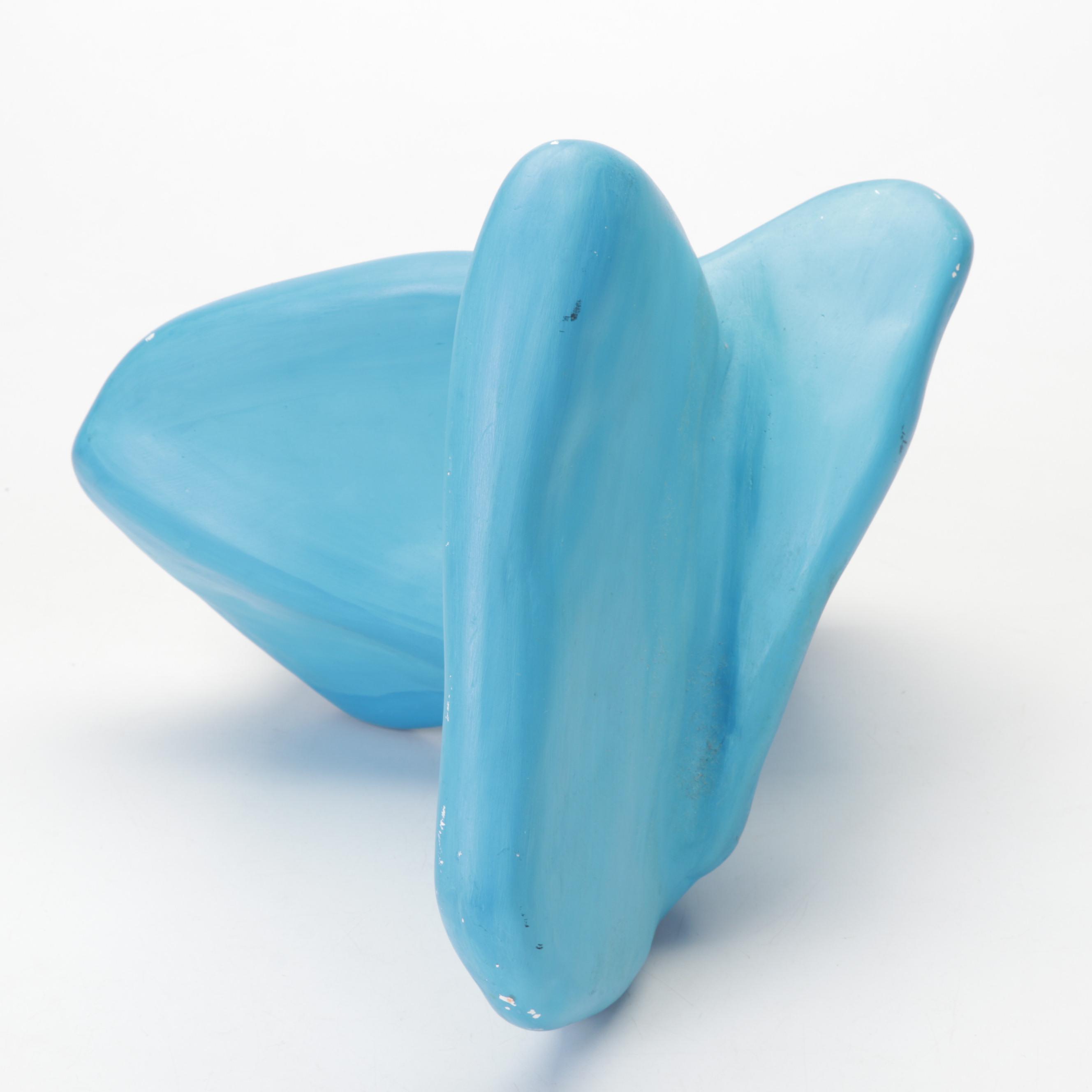 Blue Abstract Ceramic Sculpture