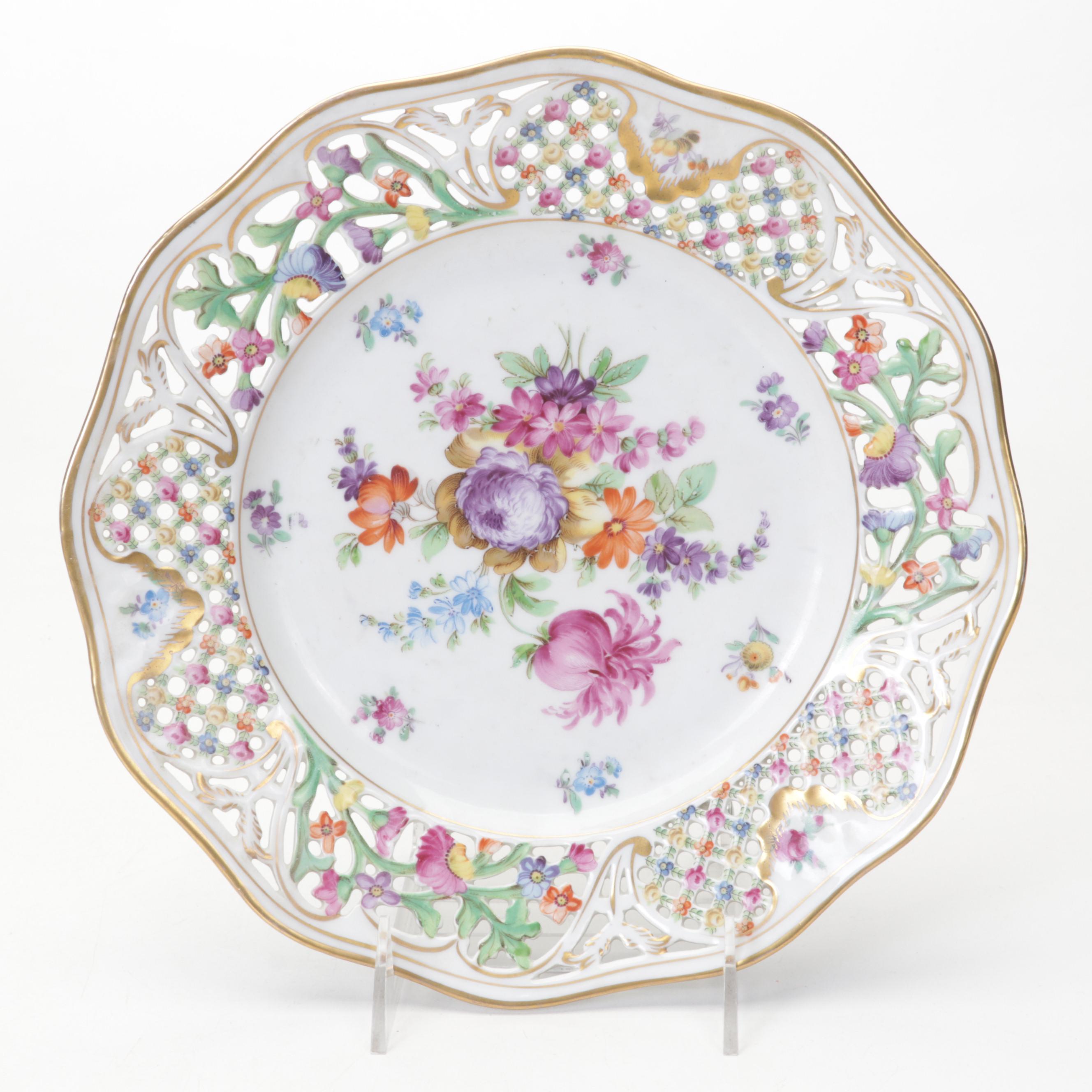 Schumann-Bavaria "Chateau Dresden-Royal Dresner Art" Pierced Porcelain Plates