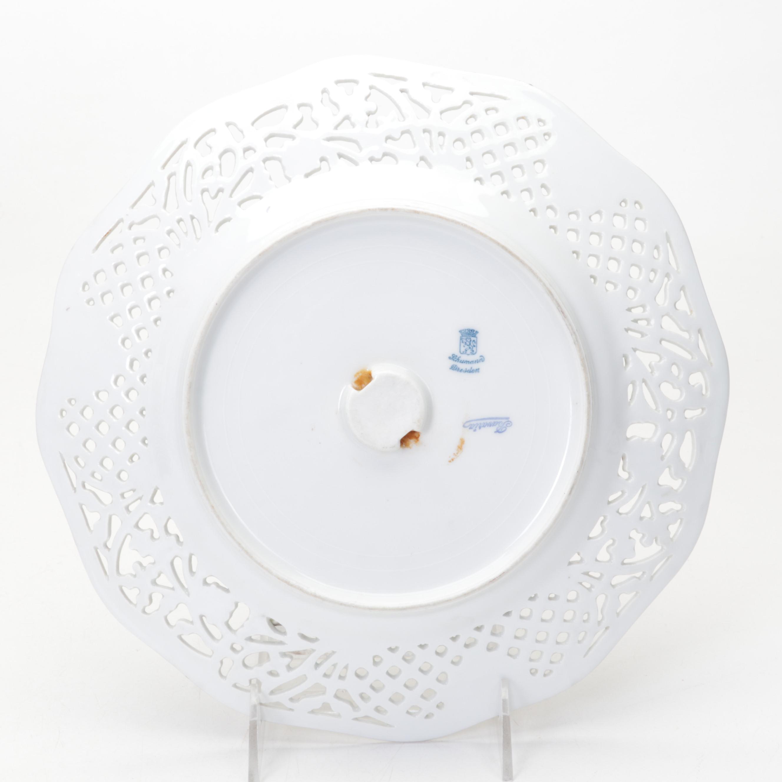 Schumann-Bavaria "Chateau Dresden-Royal Dresner Art" Pierced Porcelain Plates