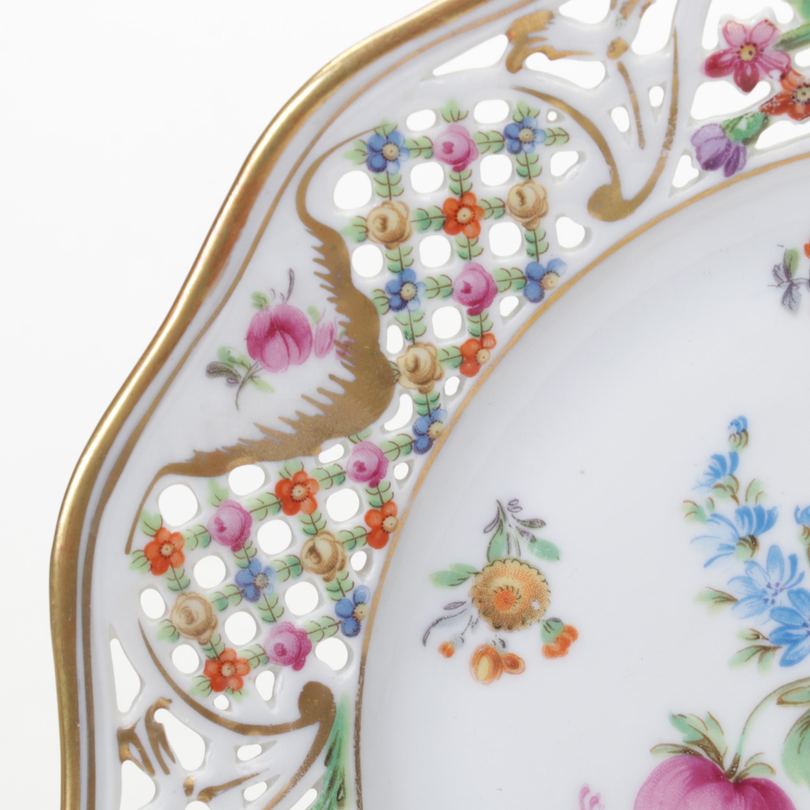 Schumann-Bavaria "Chateau Dresden-Royal Dresner Art" Pierced Porcelain Plates