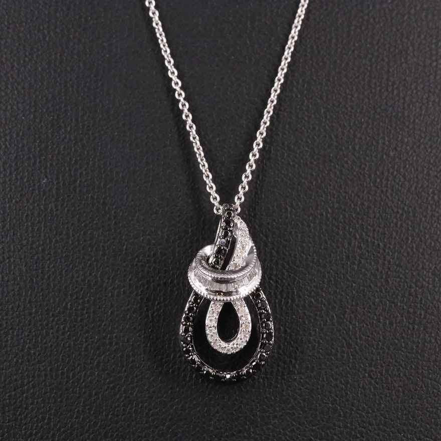 Sterling Diamond Pendant Necklace