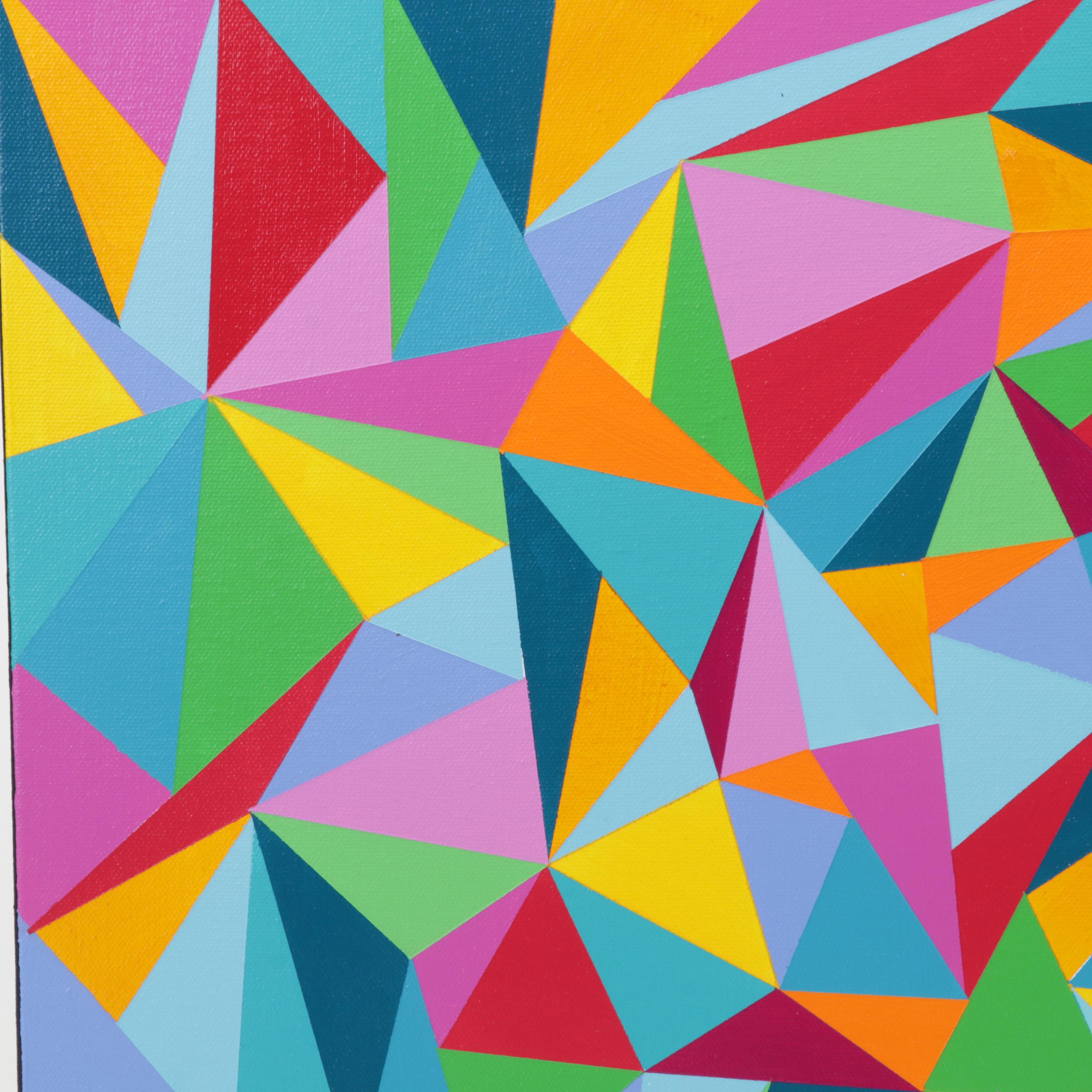 deSanto Op Art Acrylic Painting "Prismo," 2022