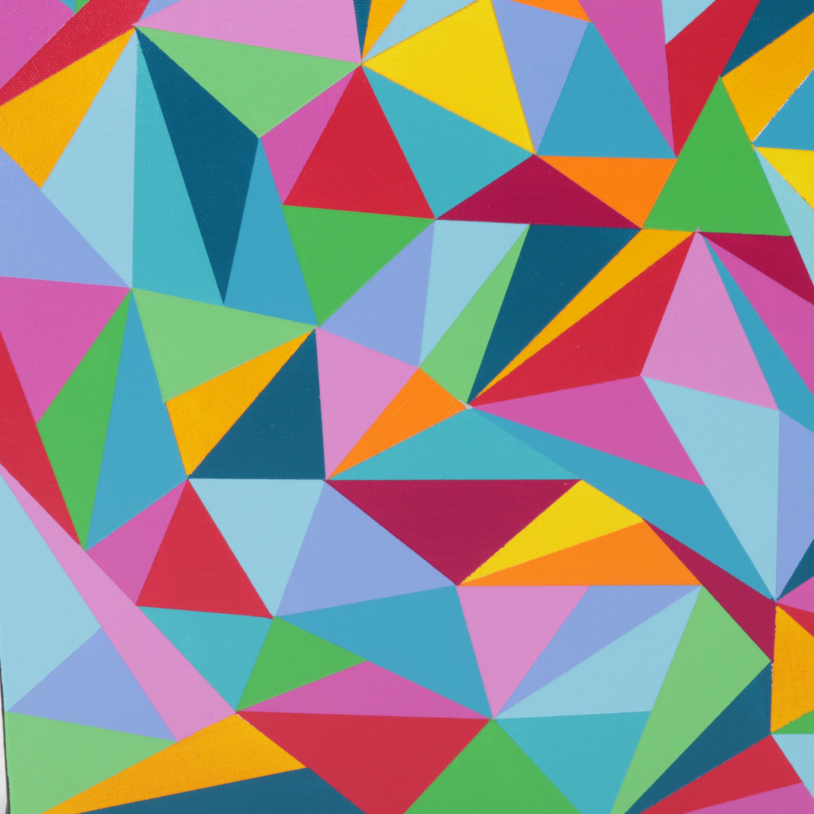 deSanto Op Art Acrylic Painting "Prismo," 2022