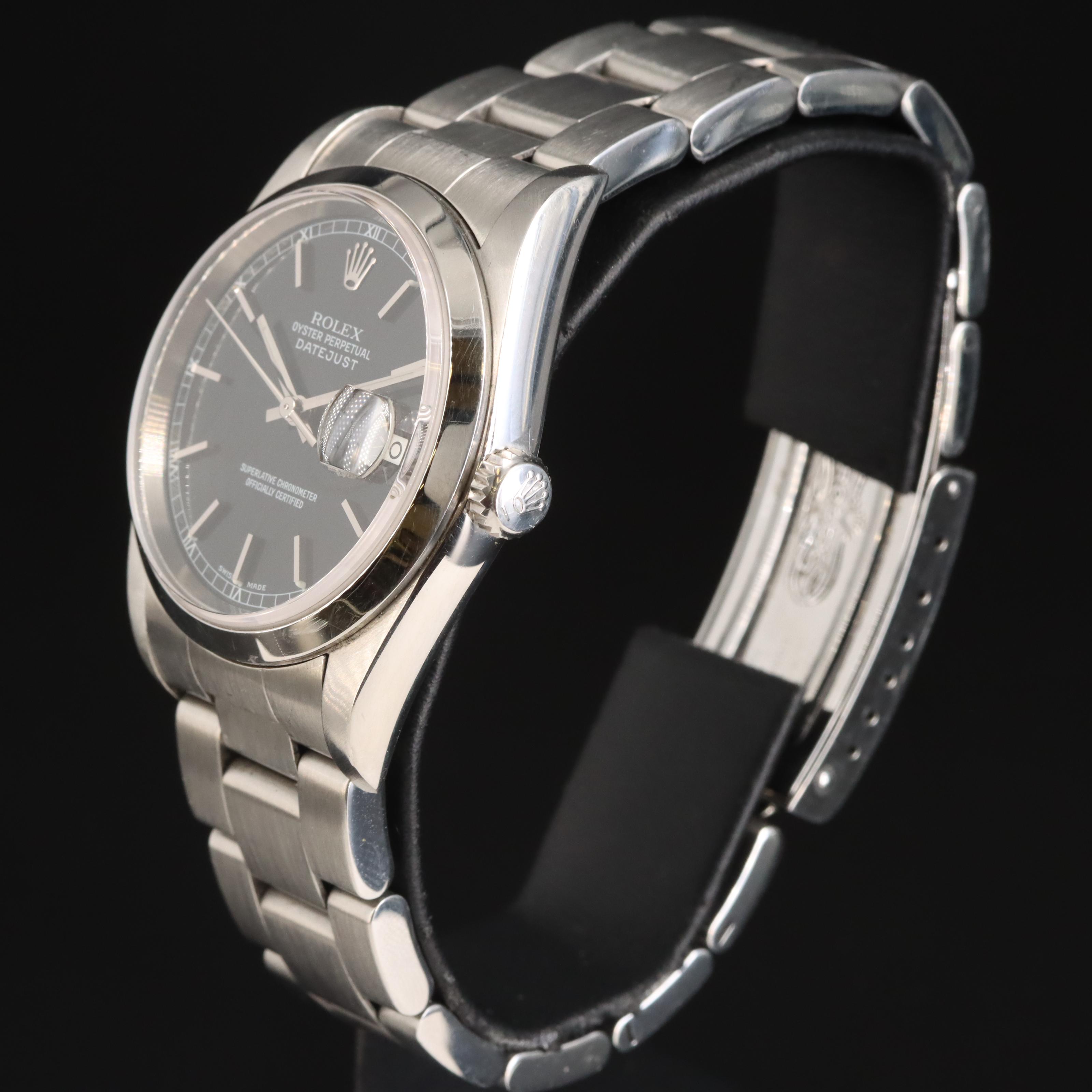 2004 - 2005 Rolex Oyster Perpetual Datejust Stainless Steel Watch