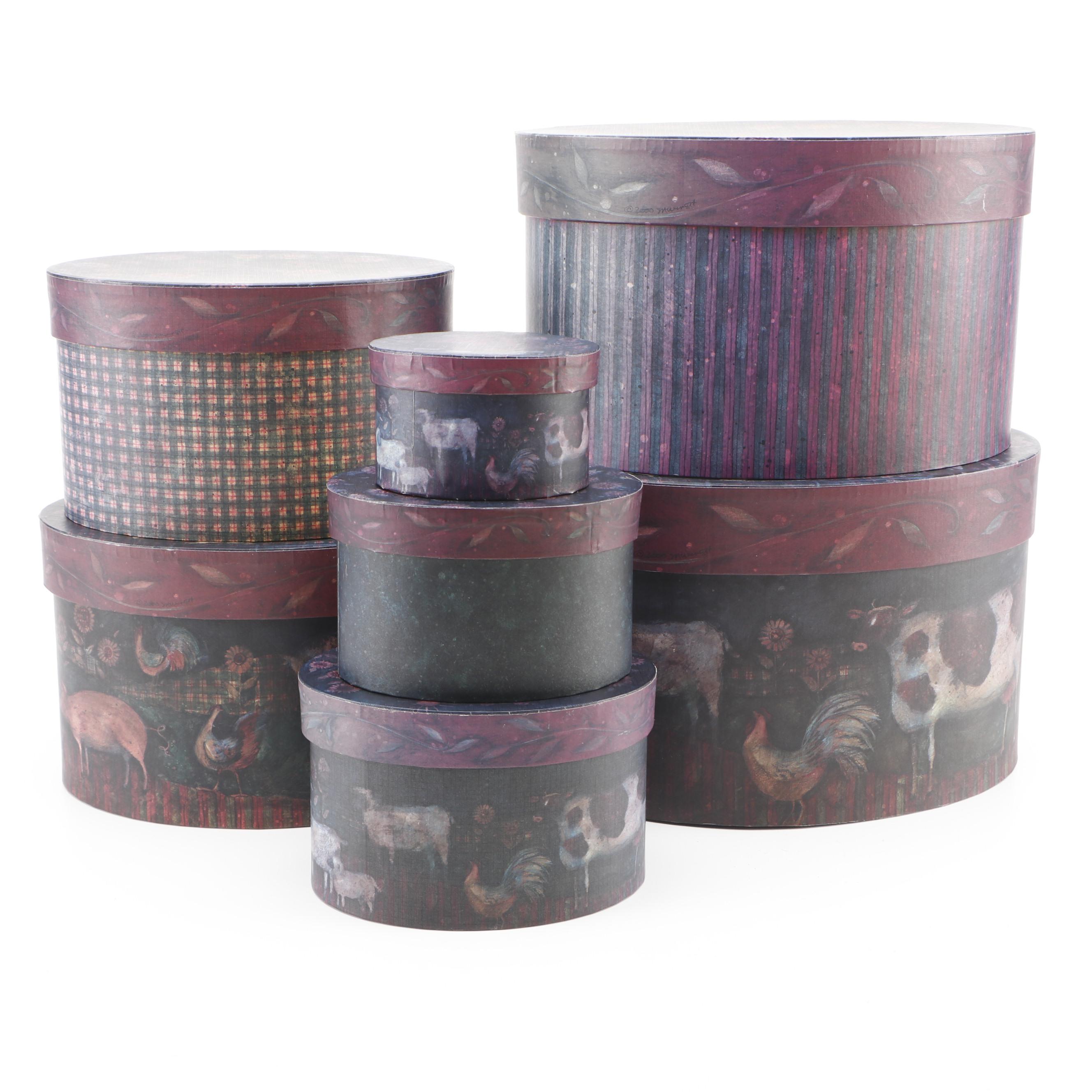 Bob's Boxes "Proud Animals" Folk Art Tiered Nesting Boxes